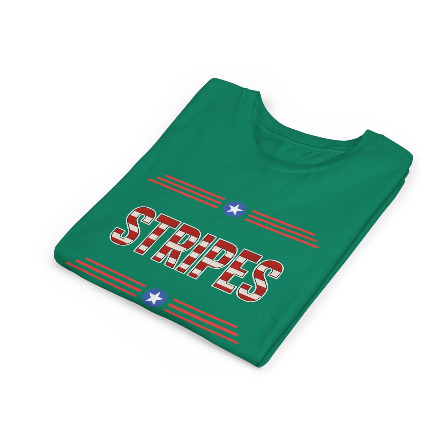 Youth Tee — "Stripes" Patriotic Kids T-Shirt (Red, White & Blue)