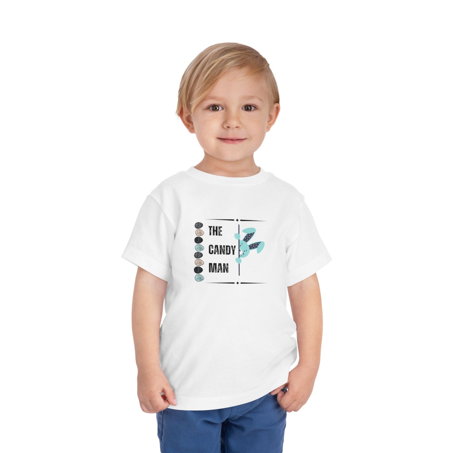 Toddler Tee — "The Candy Man" Cute Easter Bunny Candy Graphic Shirt