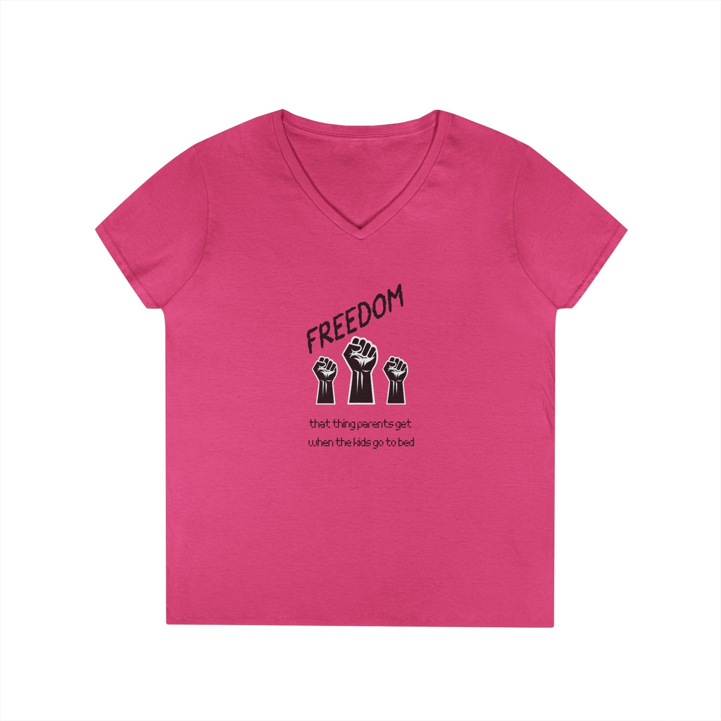 Freedom Fist V-Neck Tee — Women's Social Justice Protest Shirt