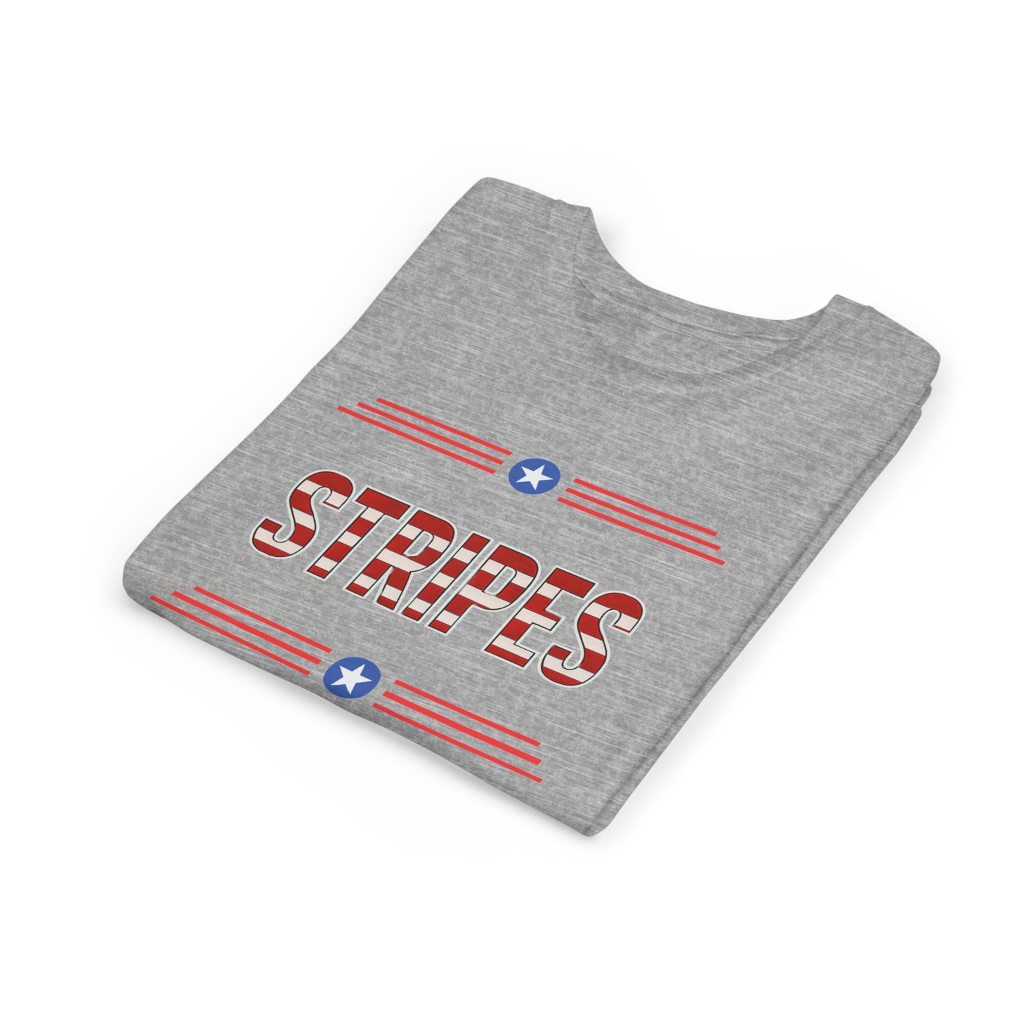 Youth Tee — "Stripes" Patriotic Kids T-Shirt (Red, White & Blue)