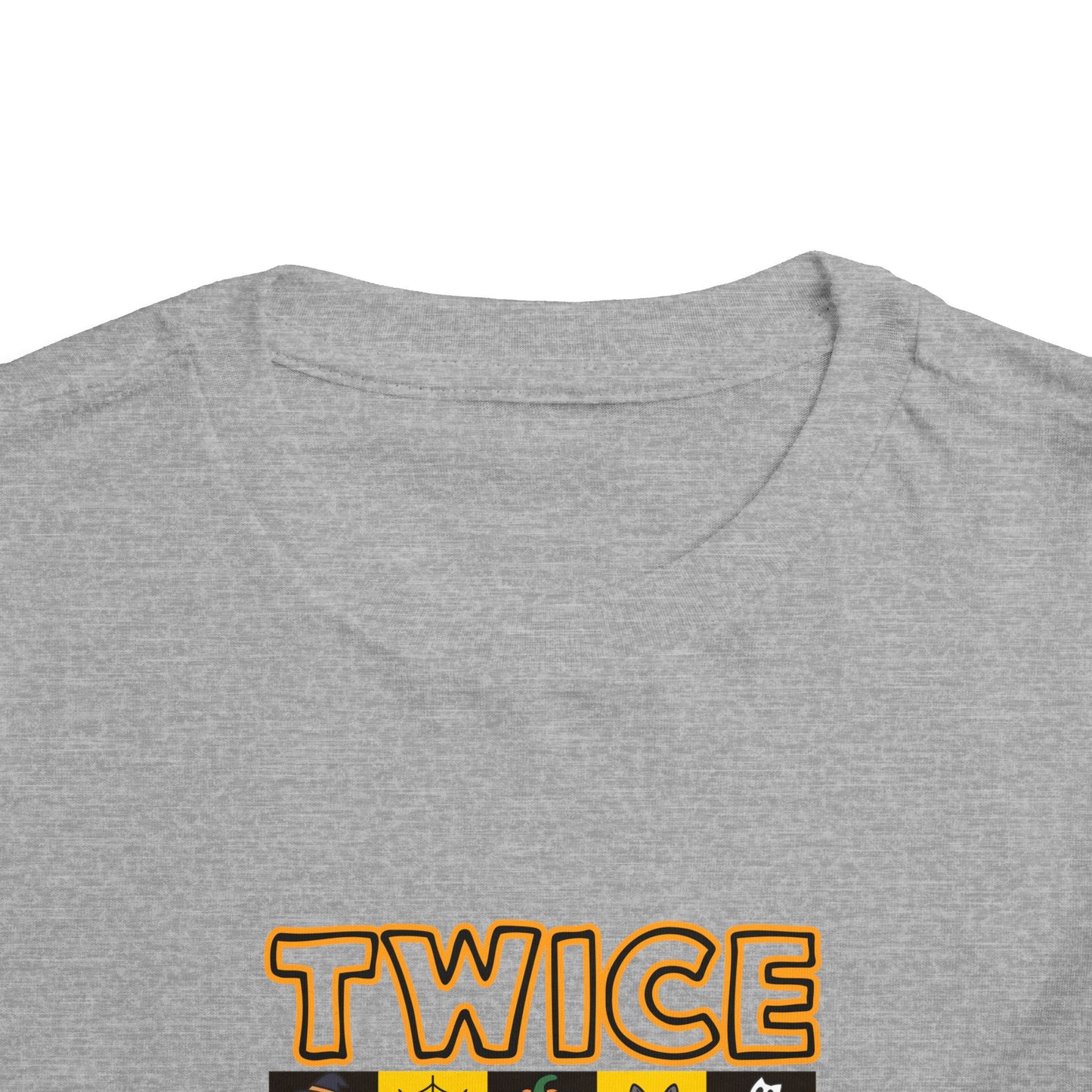 Twin Toddler Halloween Shirt — "Twice As Nice" Cute Character Grid Graphic (2 to 5 years)