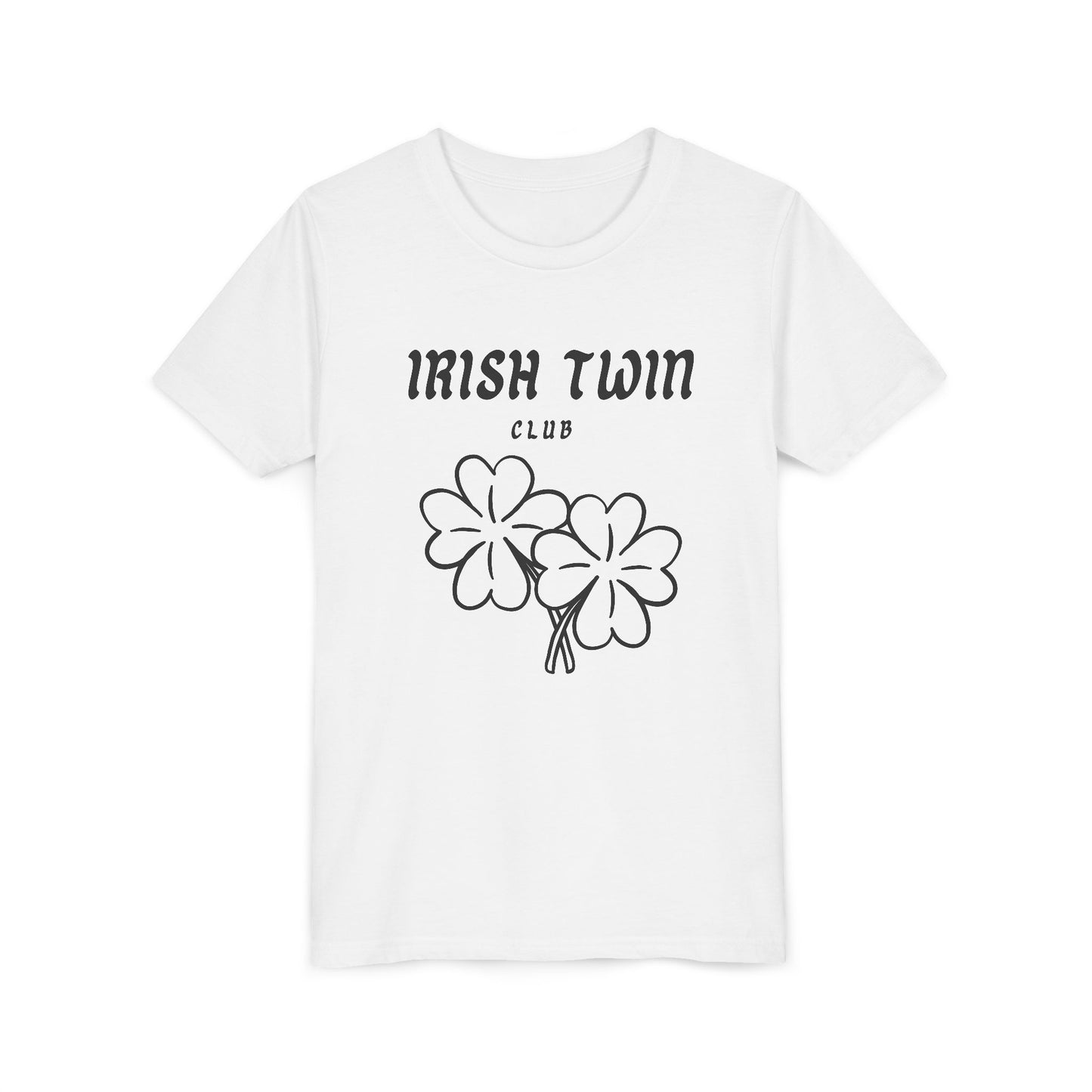 Youth Tee - "Irish Twin Club" Shamrock Graphic for St. Patrick's Day