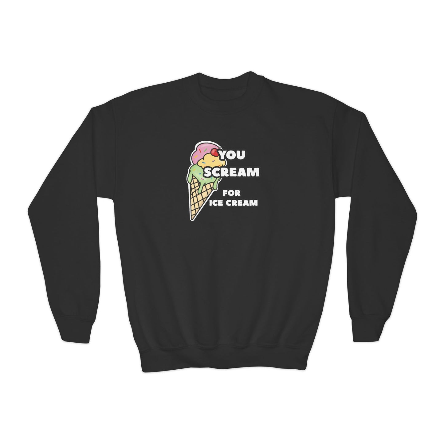 Mix and Match- 'You Scream for Ice Cream', Fun Sweaters for Kids, Ice Cream Apparel, Birthday Theme, Summer Wear, Cute Youth Crewneck