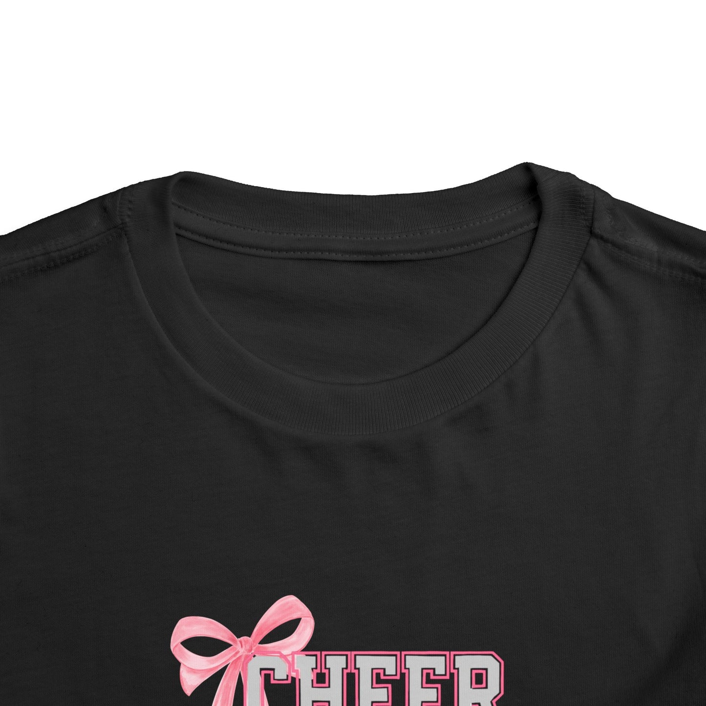 Toddler Tee - "Cheer Twins" Pink Bow Graphic