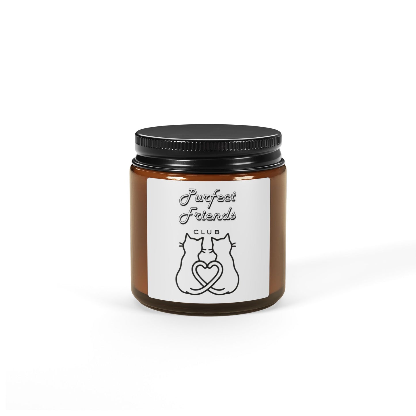 Purfect Friends Club- Soy Candle – Amber Jar, Cozy Floral Scent (Gift for Cat Lovers)