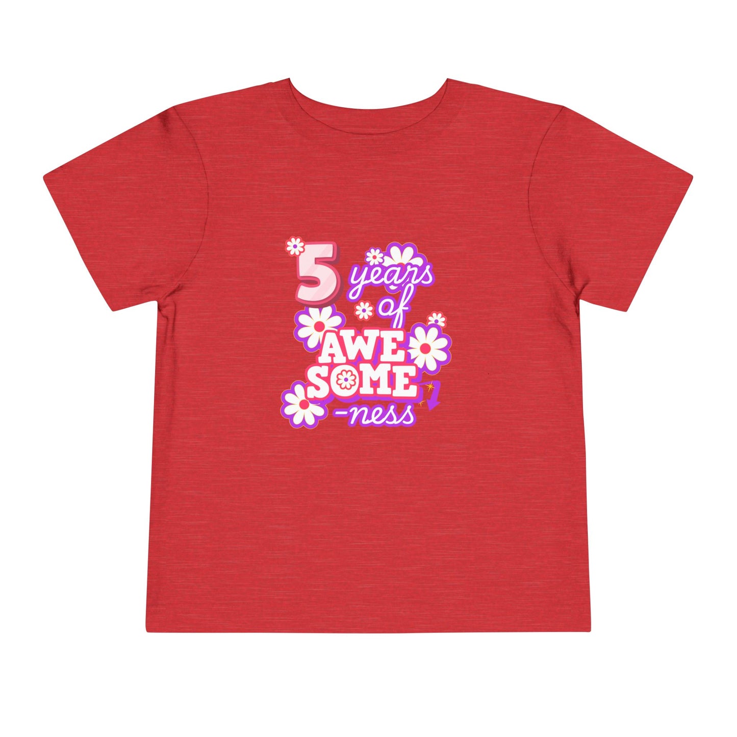 5th Birthday Tee — "5 Years of Awesomeness" Birthday Shirt (Girls)