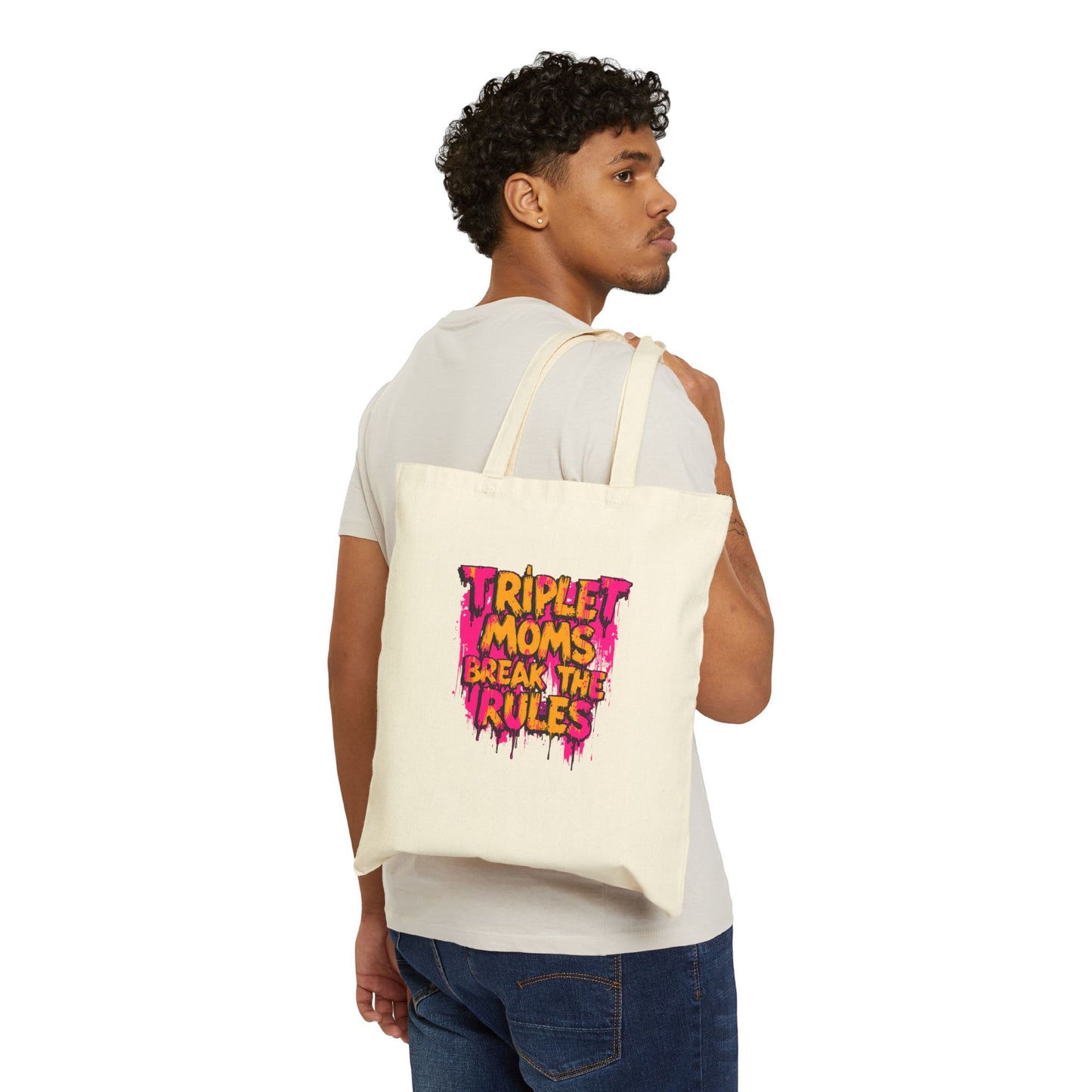 Triplet Moms Break the Rules- Canvas Tote — Funny Mom Gift