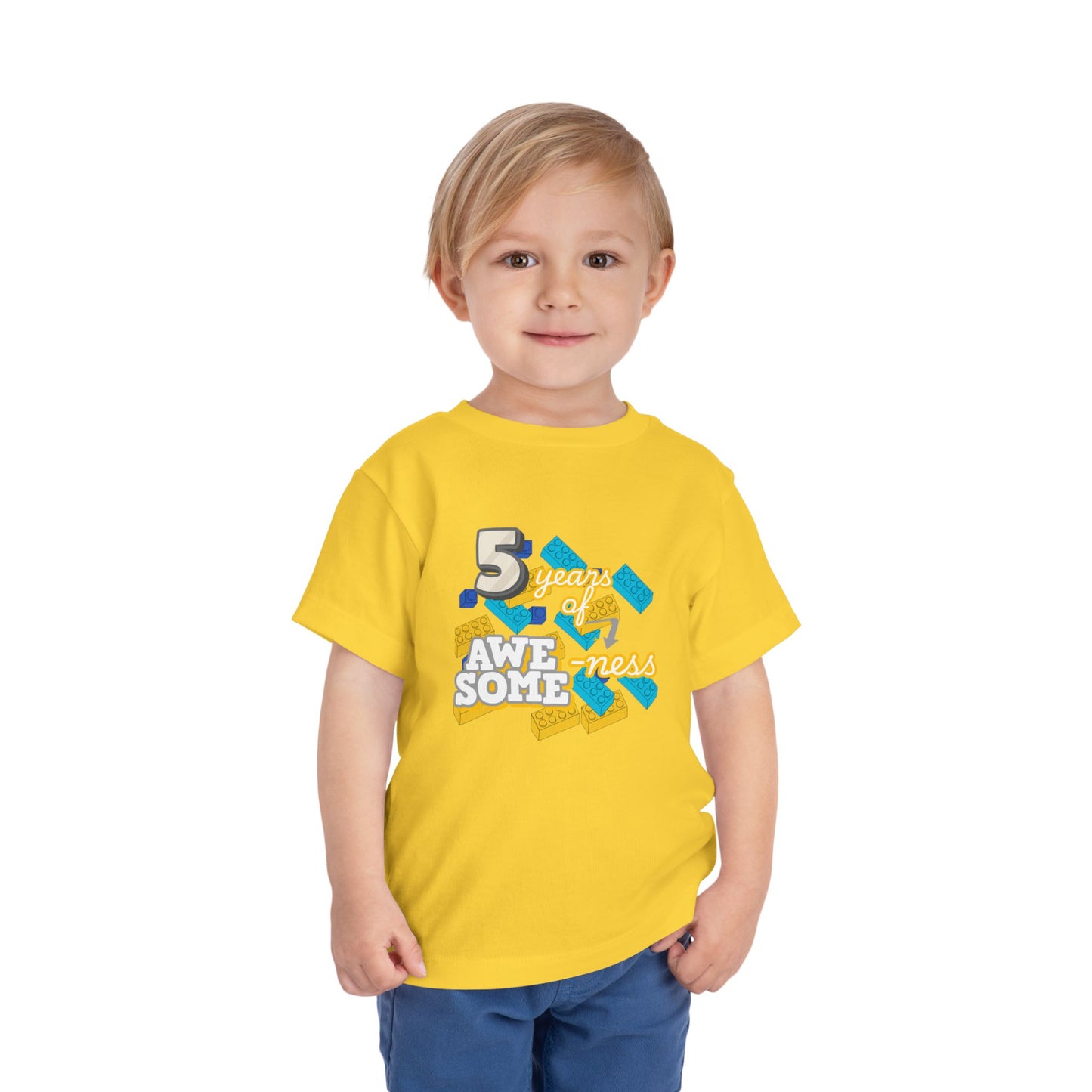 5 Years of Awesome-ness Lego Tee — Birthday Shirt for 5-Year-Olds