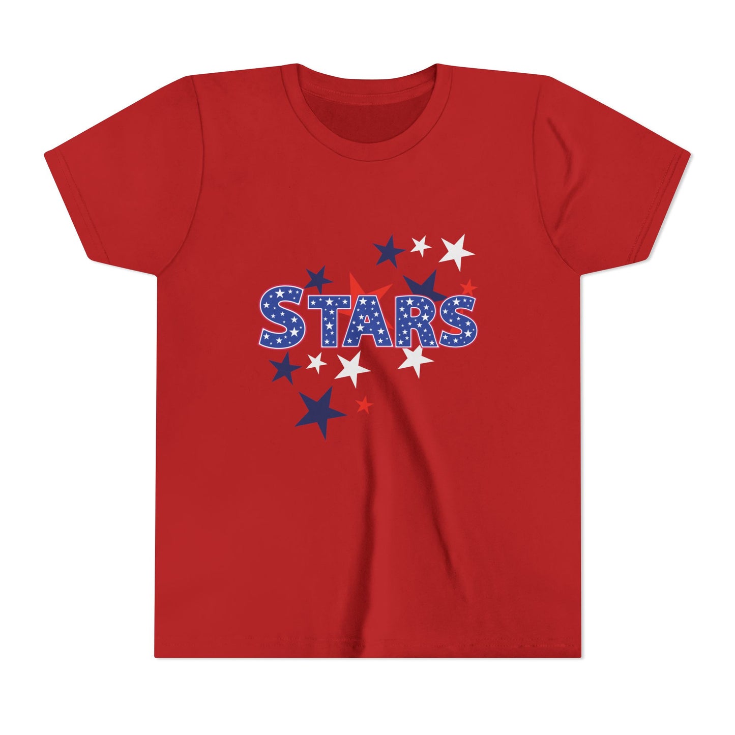 4th July -Youth Stars Tee - Patriotic Red White Blue Kids Shirt