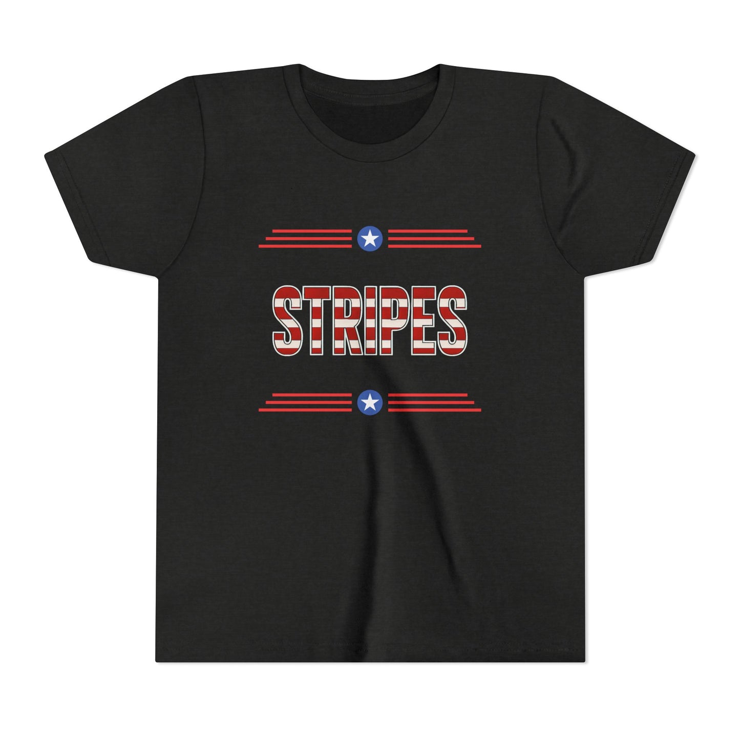 Youth Tee — "Stripes" Patriotic Kids T-Shirt (Red, White & Blue)