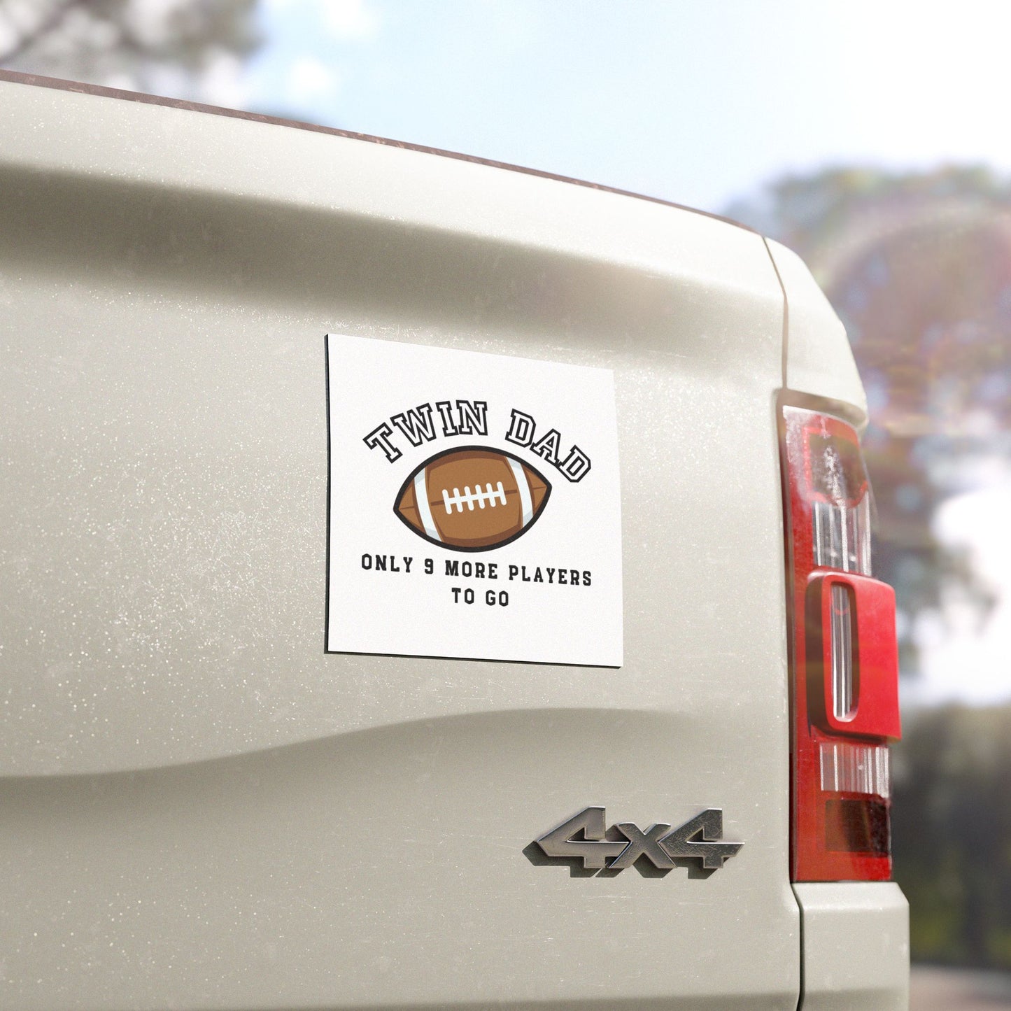 Car Magnet — "Twin Dad: Only 9 More Players to Go" Football Dad Magnet