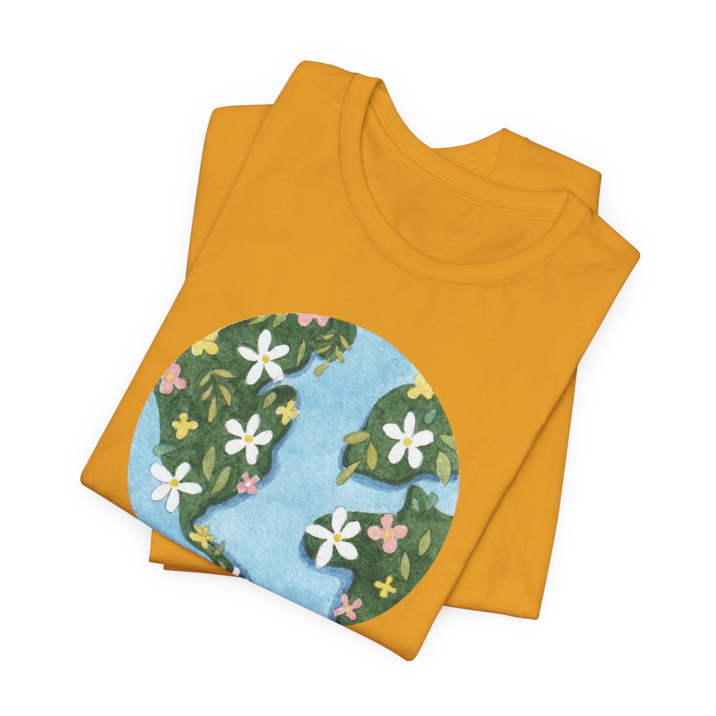 Love The Earth Floral Globe Tee — Eco-Friendly Earth Day T-Shirt