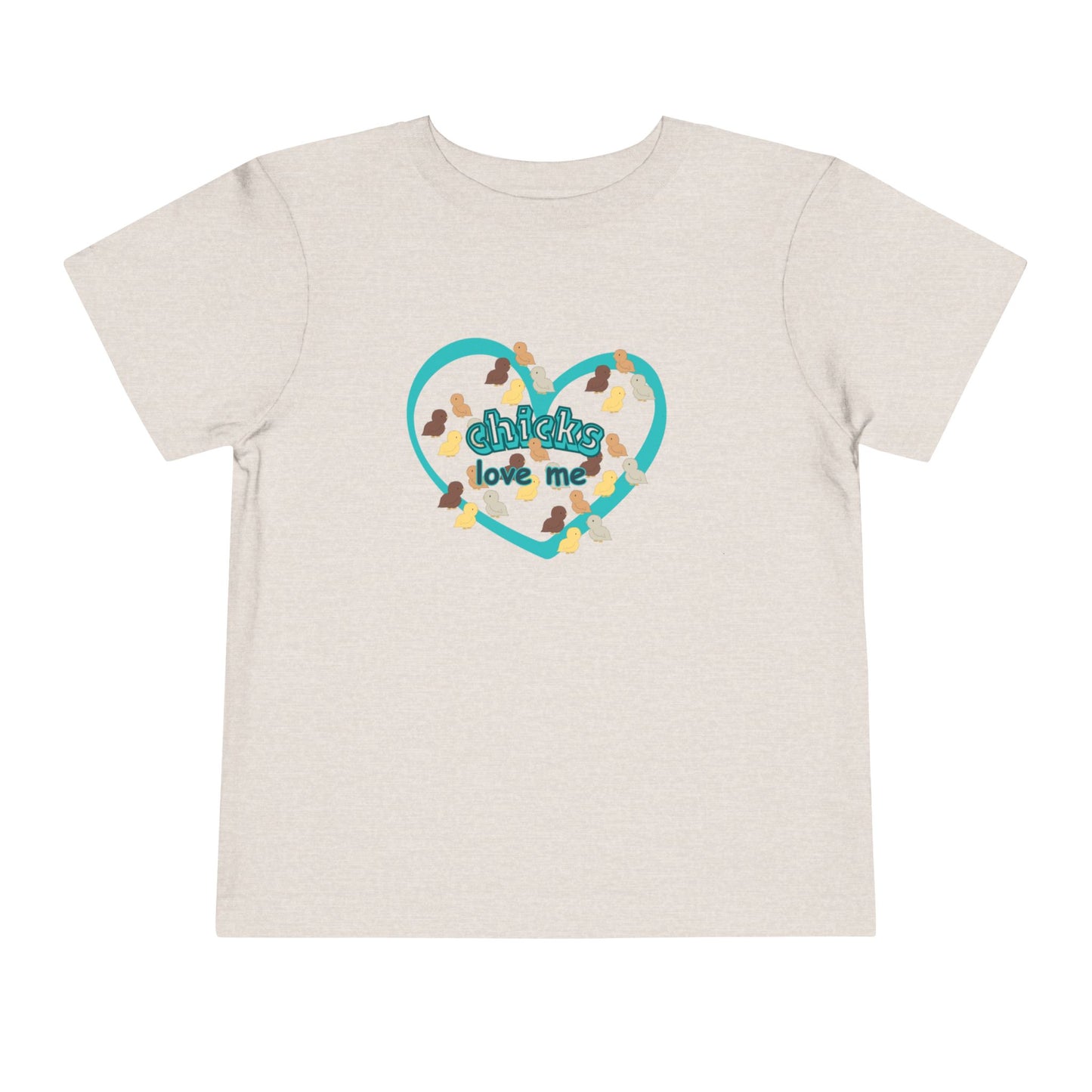 Toddler Easter Tee — "Chicks Love Me" Joke Heart Chick Pattern Shirt for boys