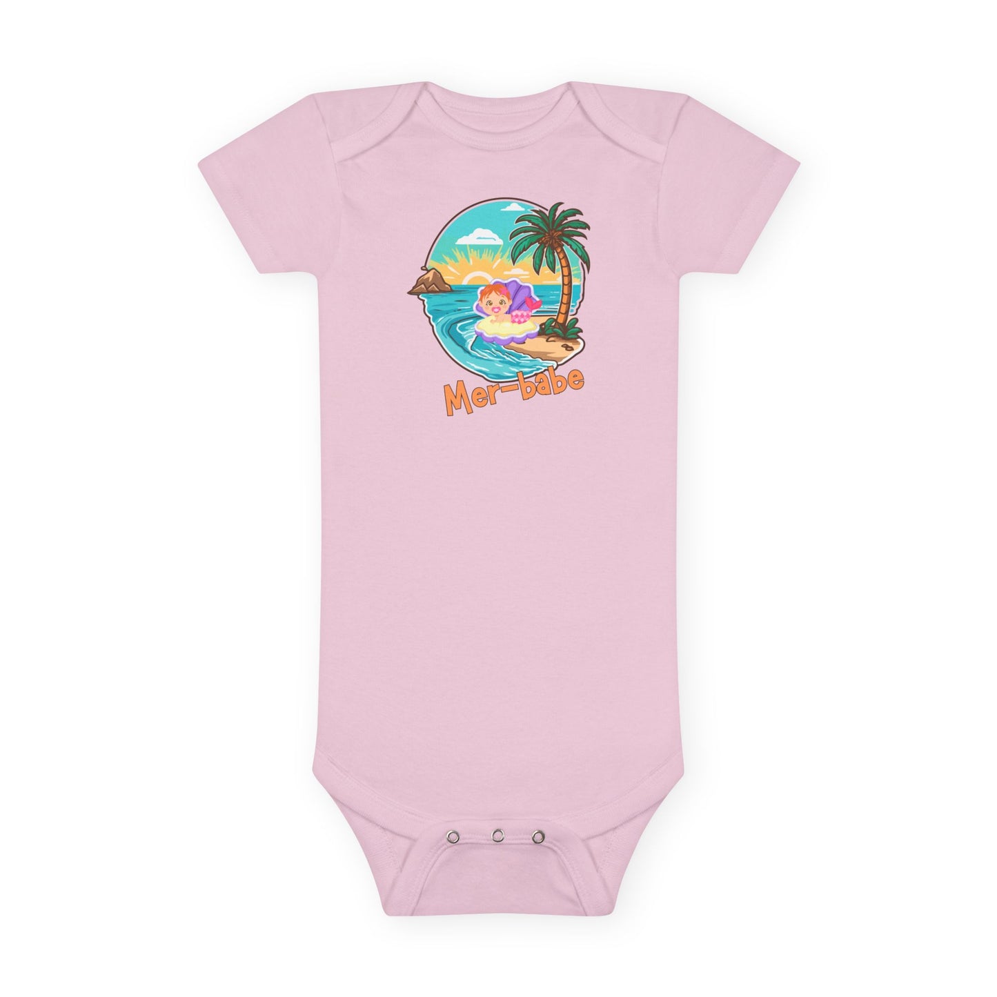 Mer-Bae, Cute Mermaid Design Baby Clothes, Beach Baby Apparel, Preemie to Toddler Outfit