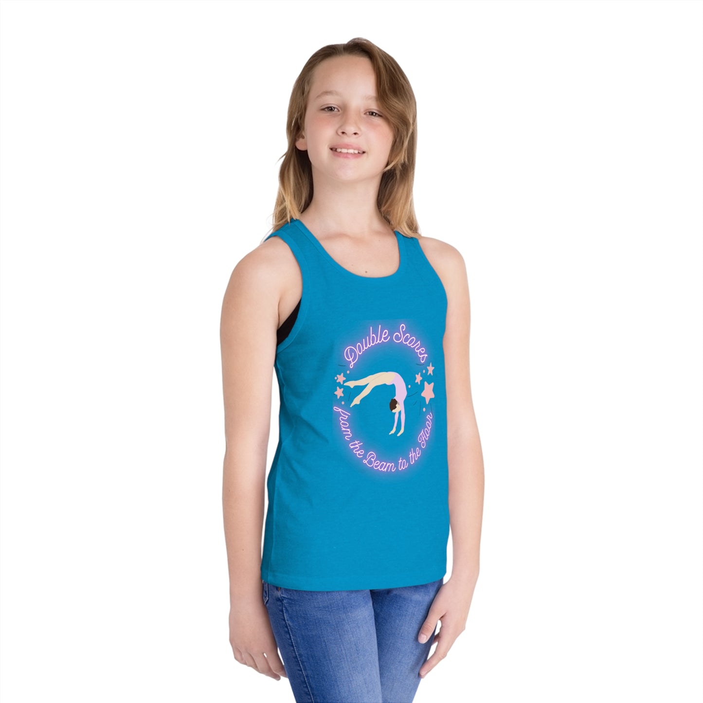 Gymnastics Kids Tank Top — "Double Scores from the beam to the floor"