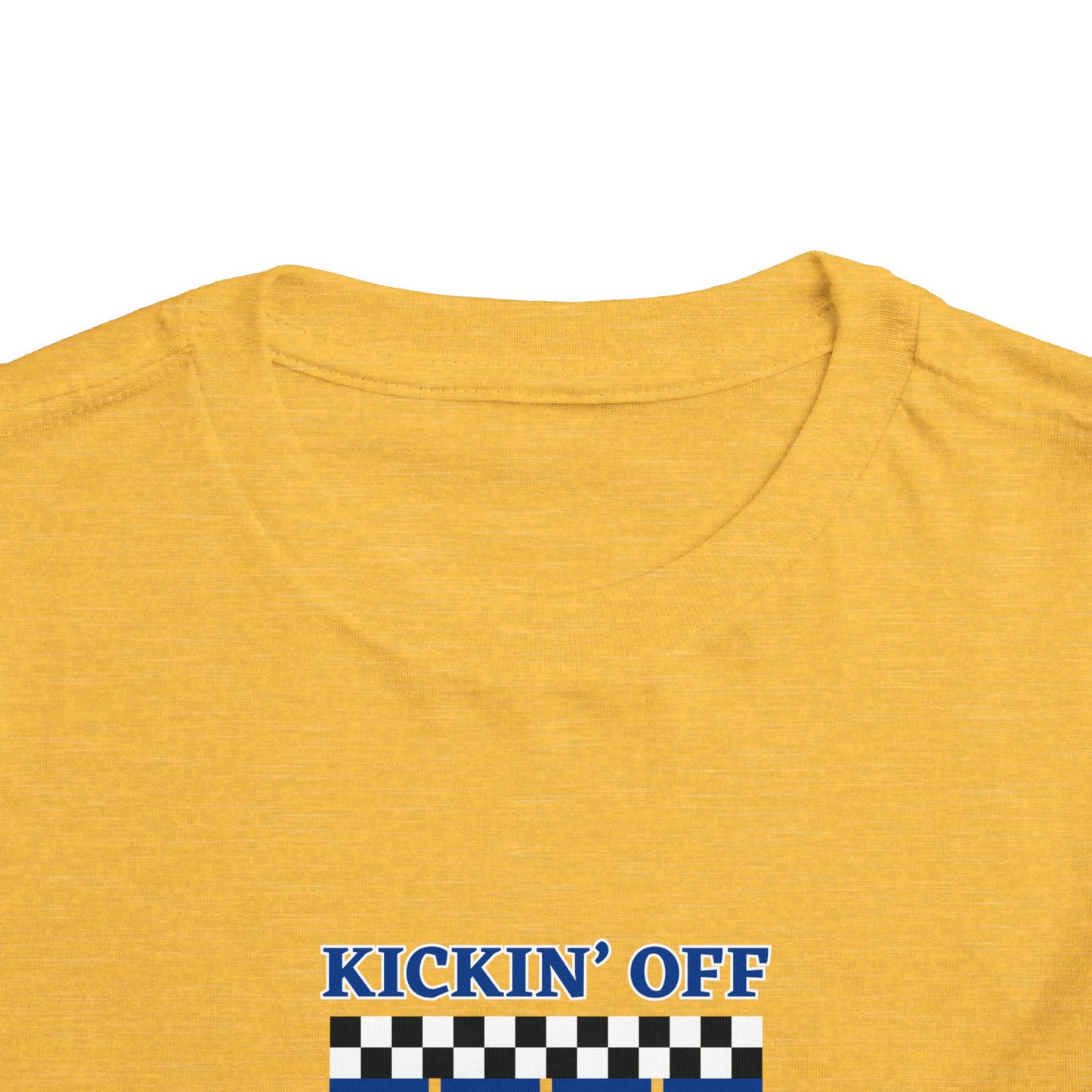 Kickin' Off Three Years Toddler Boy Tee — Soccer Third Birthday Shirt