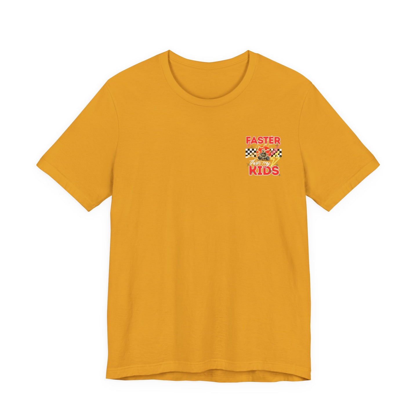 Faster Than My Kids Racing Tee — Motorcycle Retro Graphic Shirt