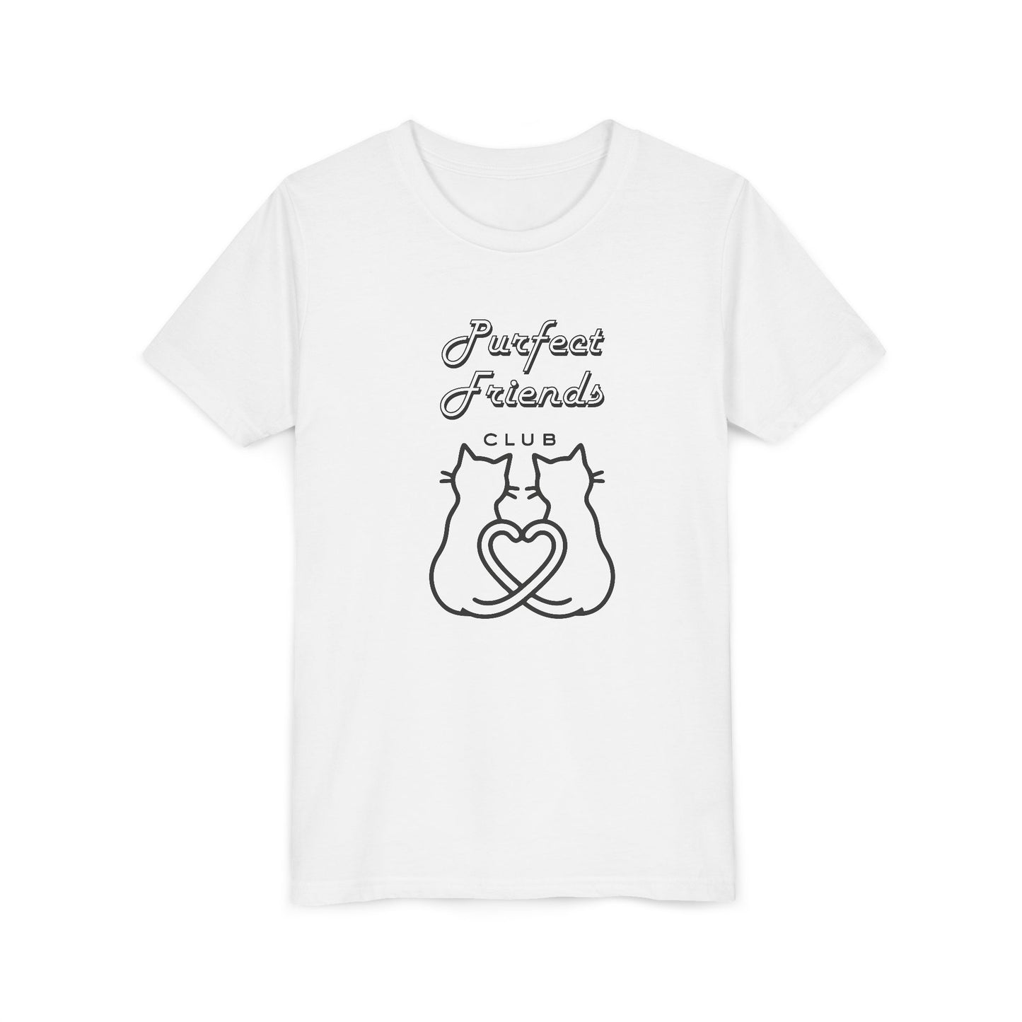 Youth Tee — "Purrfect Friends Club" Cat Graphic