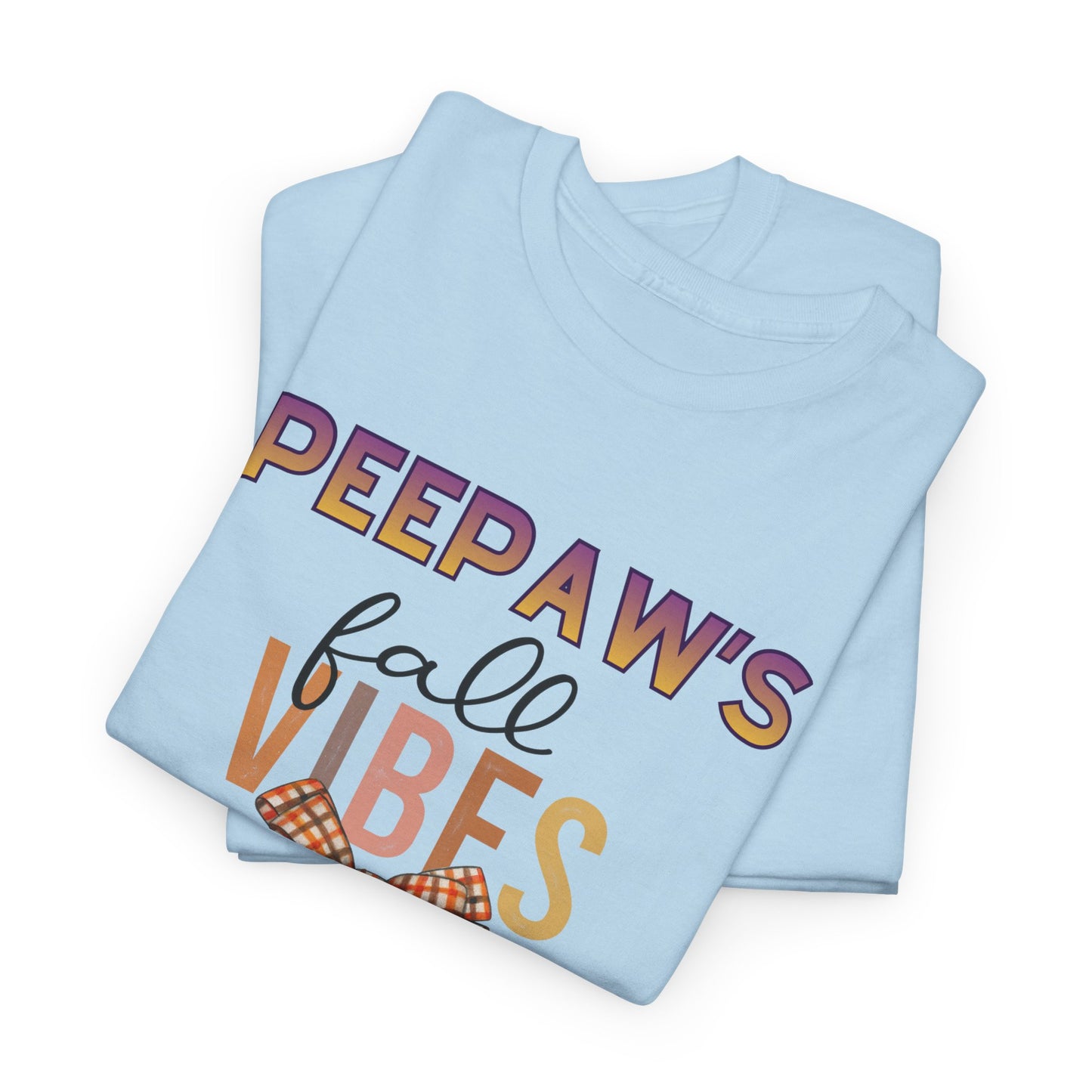 Pepaw's Fall Vibes T-Shirt — Grandpa Autumn Plaid Bow Tee