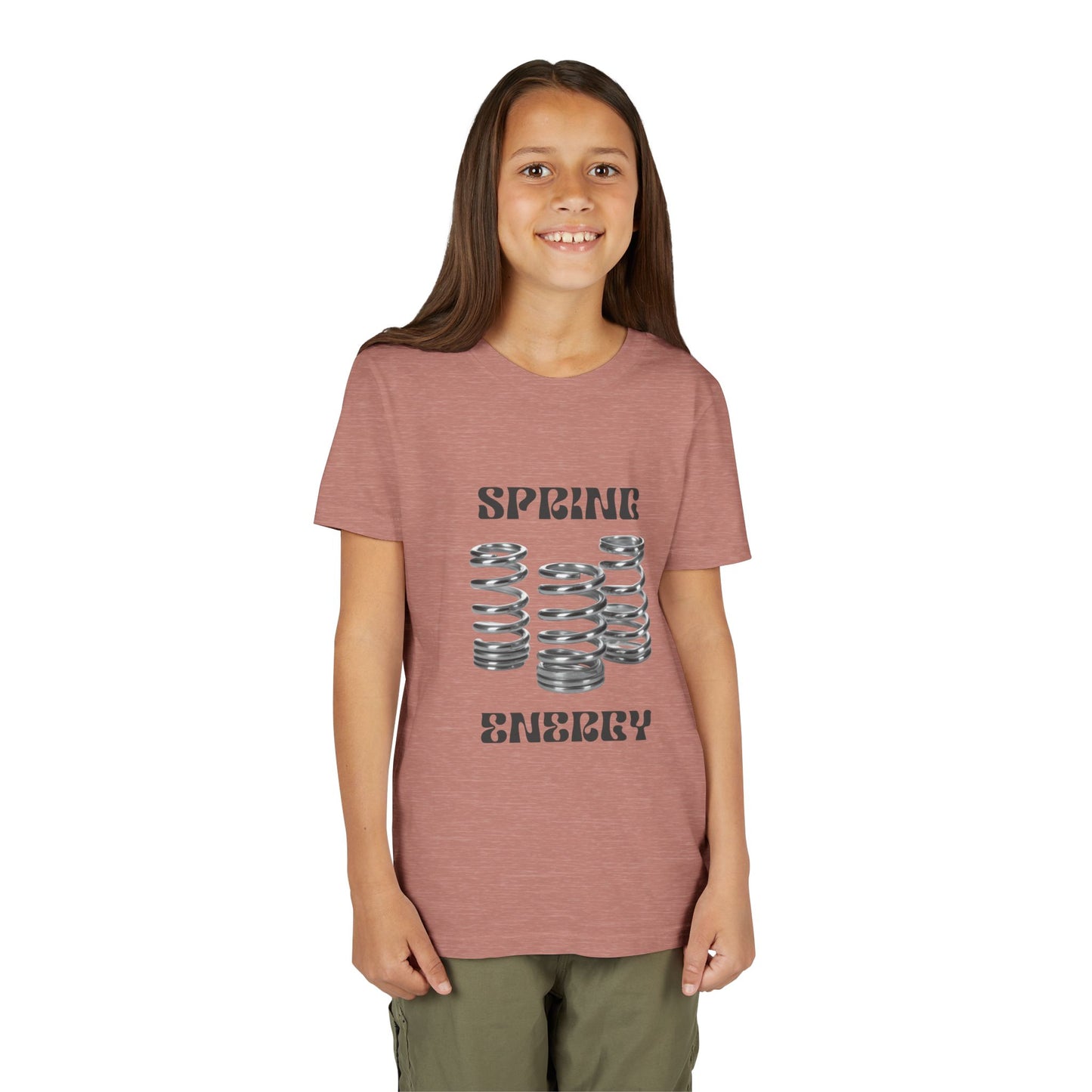 Spring Energy Unisex Youth T‑Shirt — Kids Graphic Tee with Coil Springs Design