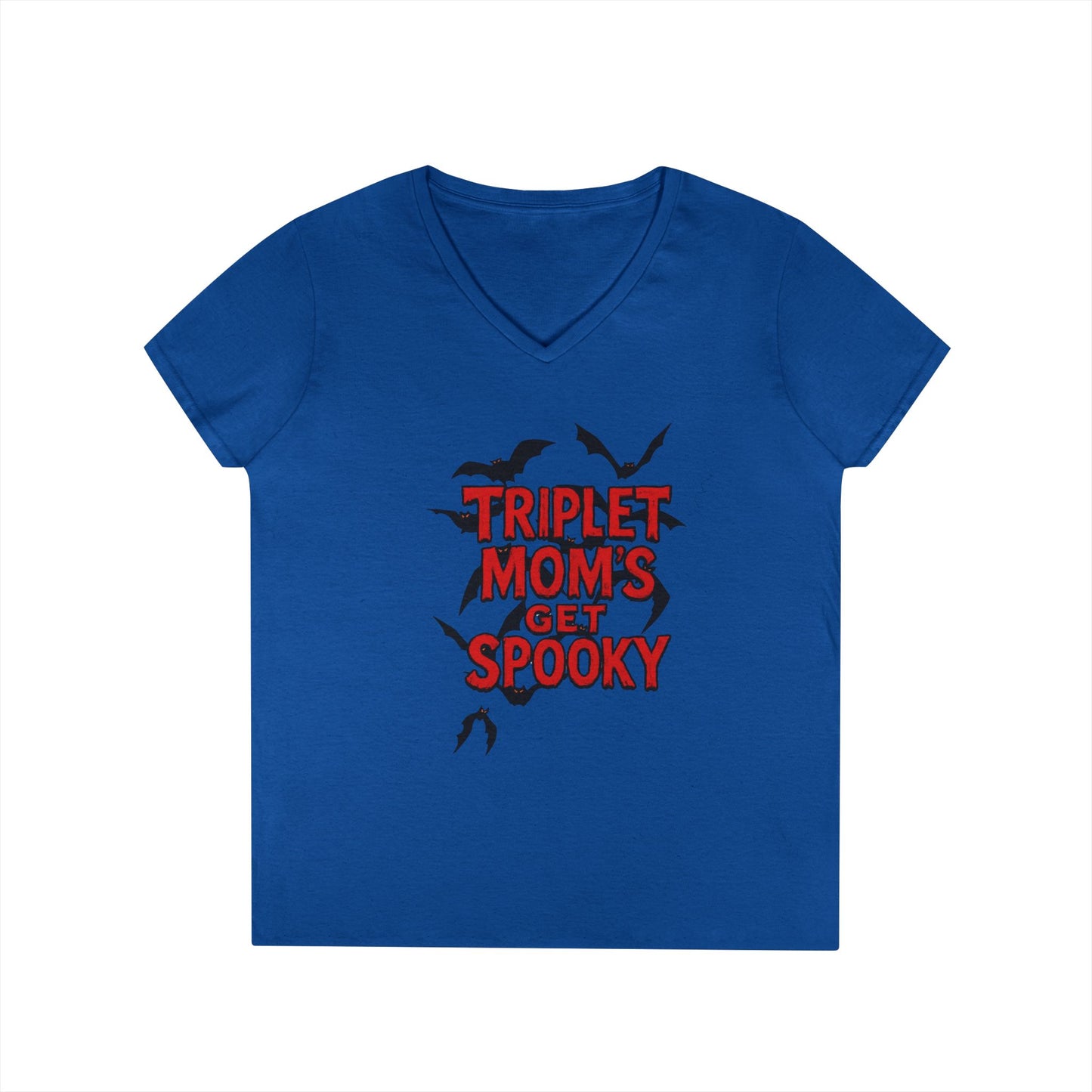 Triplet Moms Get Spooky V-Neck T-Shirt