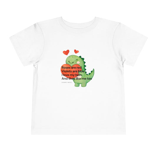 Toddler Tee — Cute Dinosaur "Roses Are Red" Valentine Shirt