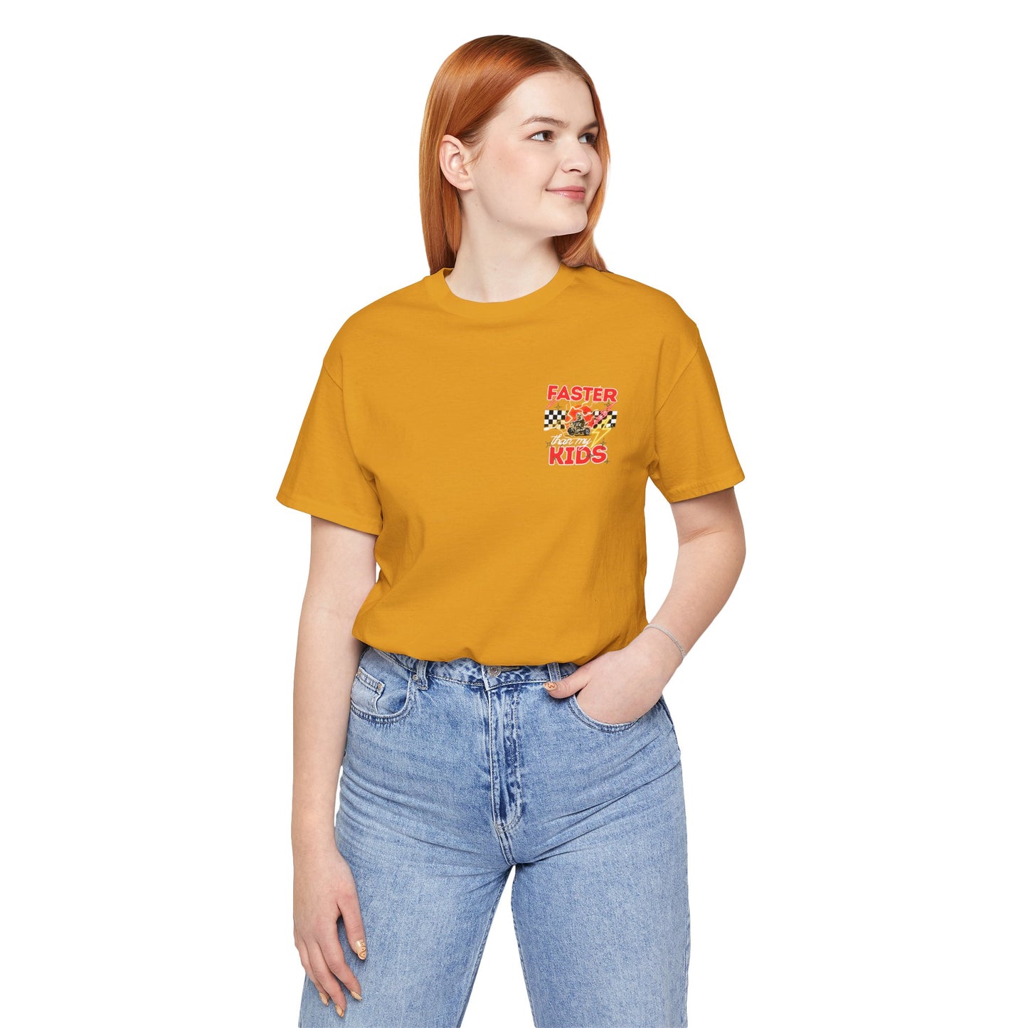 Faster Than My Kids Racing Tee — Motorcycle Retro Graphic Shirt