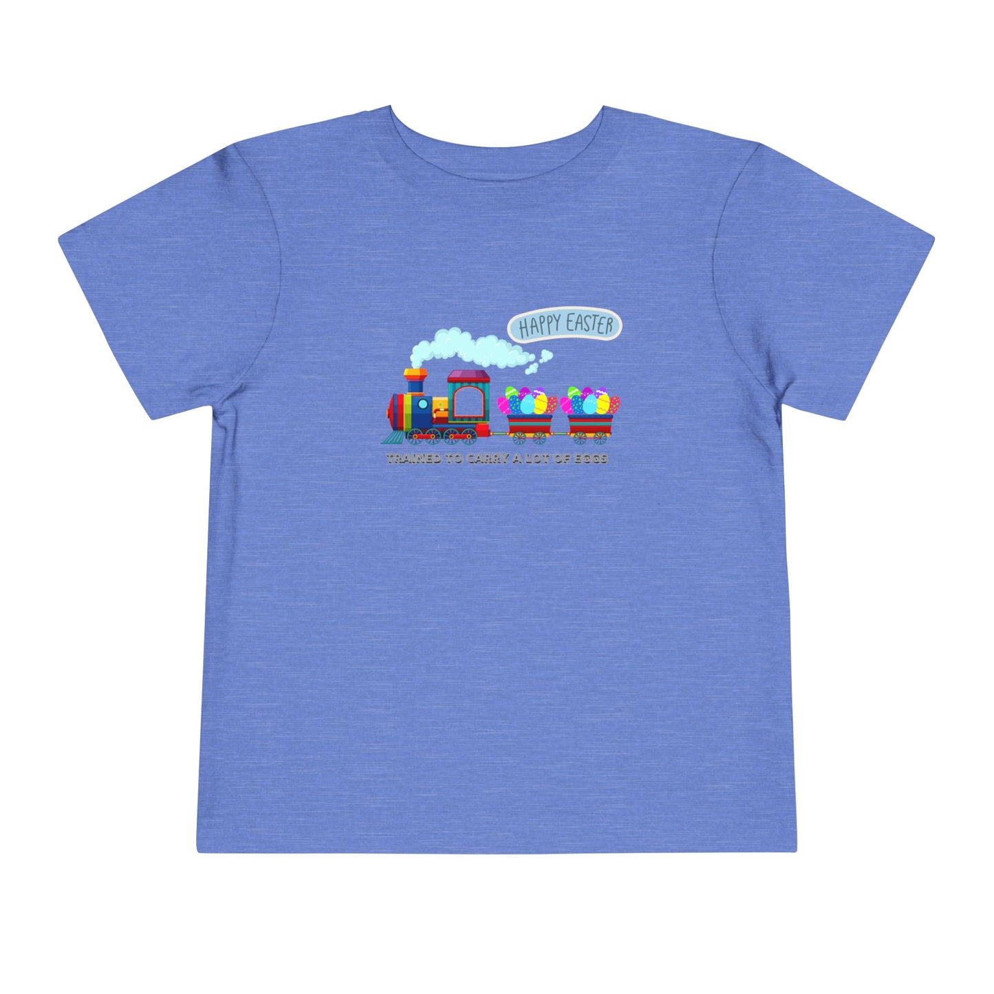 Toddler Easter Tee "Trained to carry lots of eggs" — Cute Train themed boy Shirt