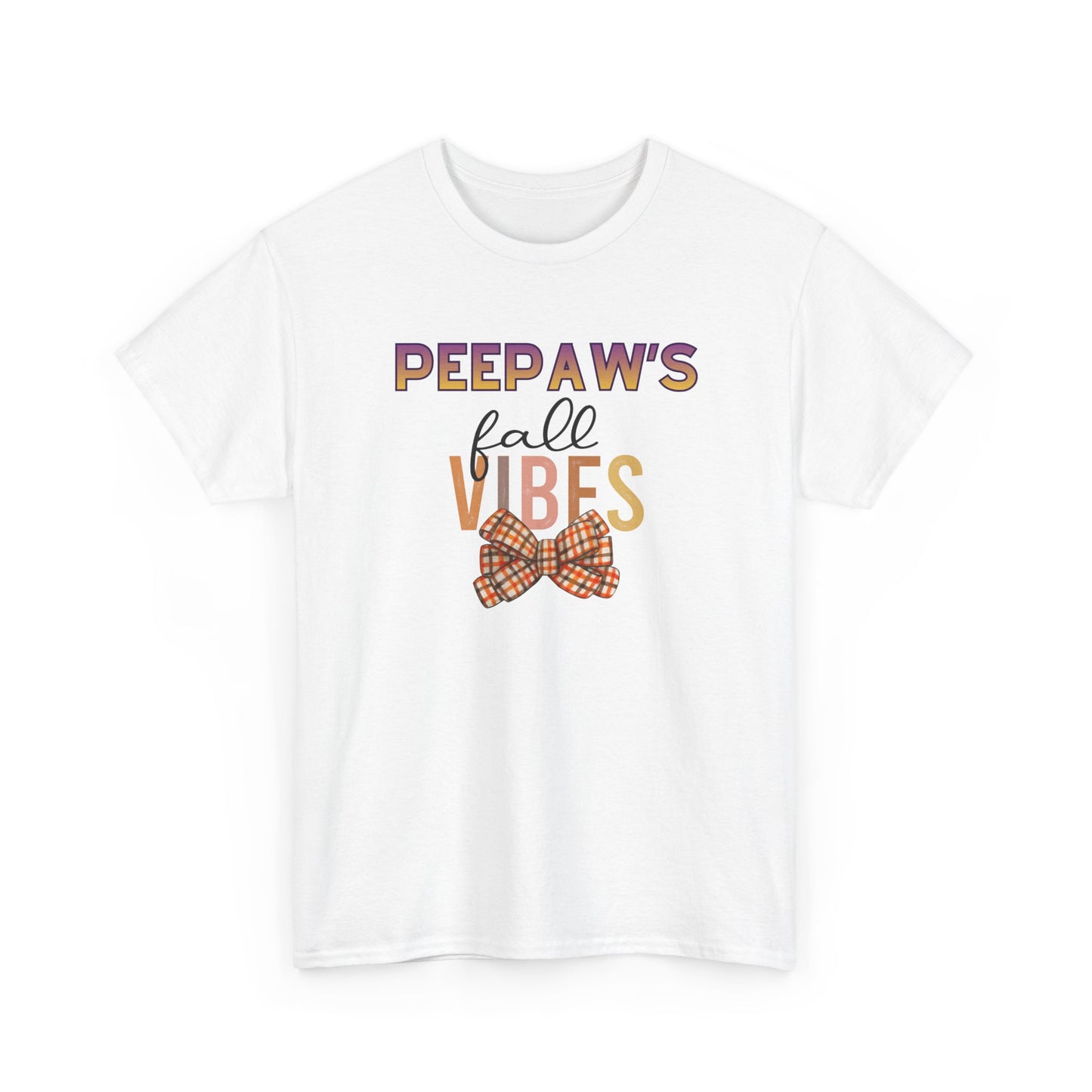 Pepaw's Fall Vibes T-Shirt — Grandpa Autumn Plaid Bow Tee