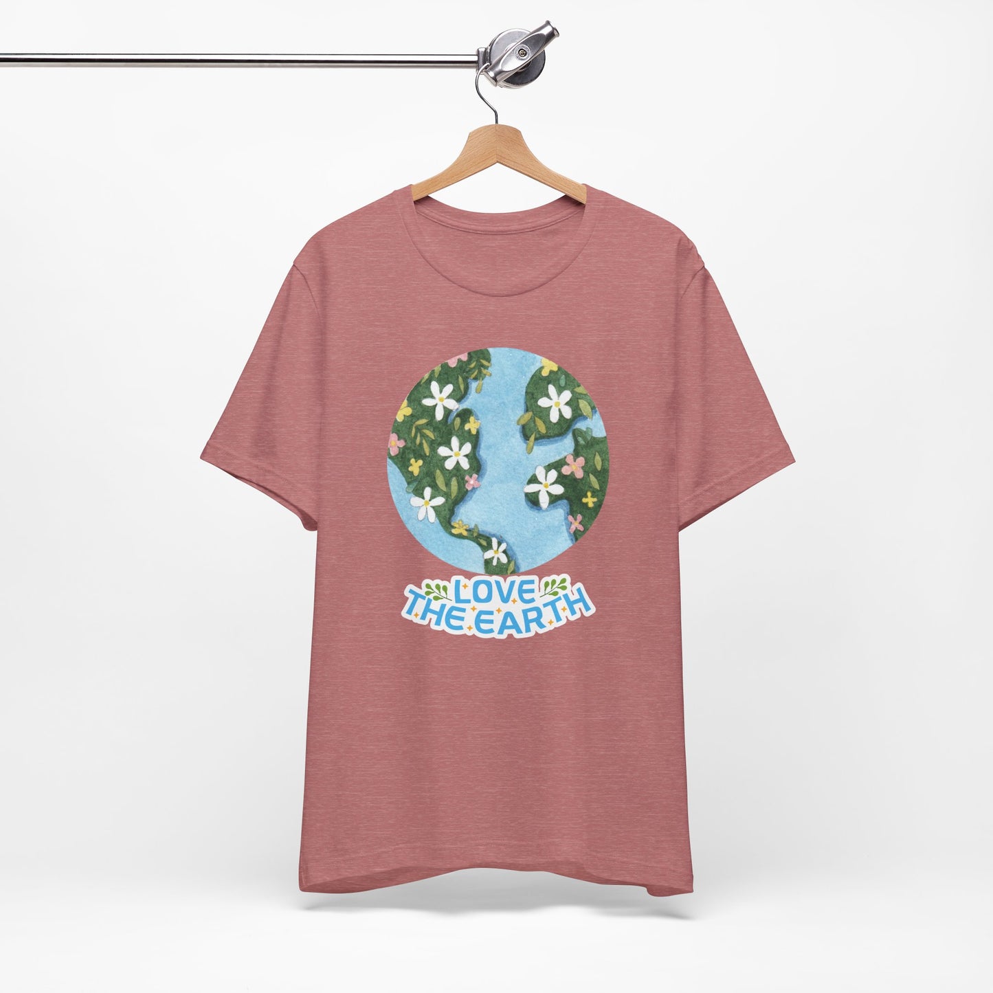 Love The Earth Floral Globe Tee — Eco-Friendly Earth Day T-Shirt