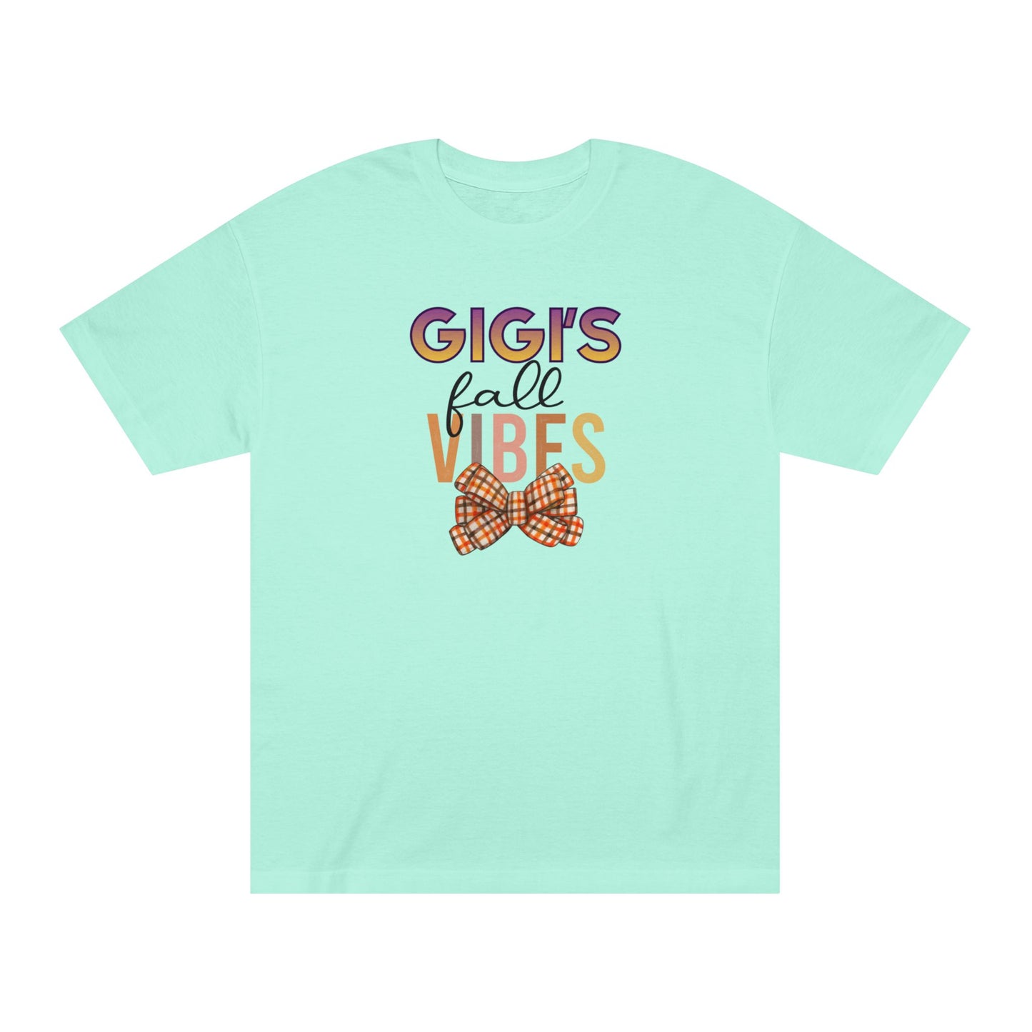 Gigi's Fall Vibes Tee — Plaid Bow Grandma Autumn Shirt