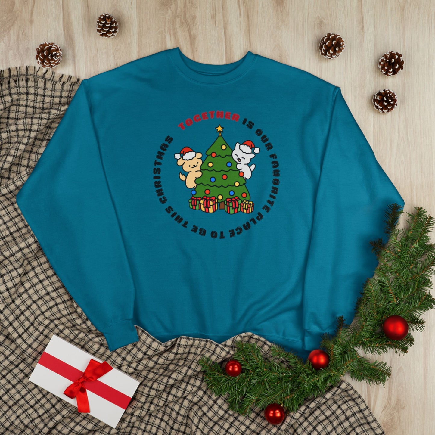Matching Family Christmas Sweatshirt — "Together is Our Favorite Place to Be" Unisex Holiday Pullover