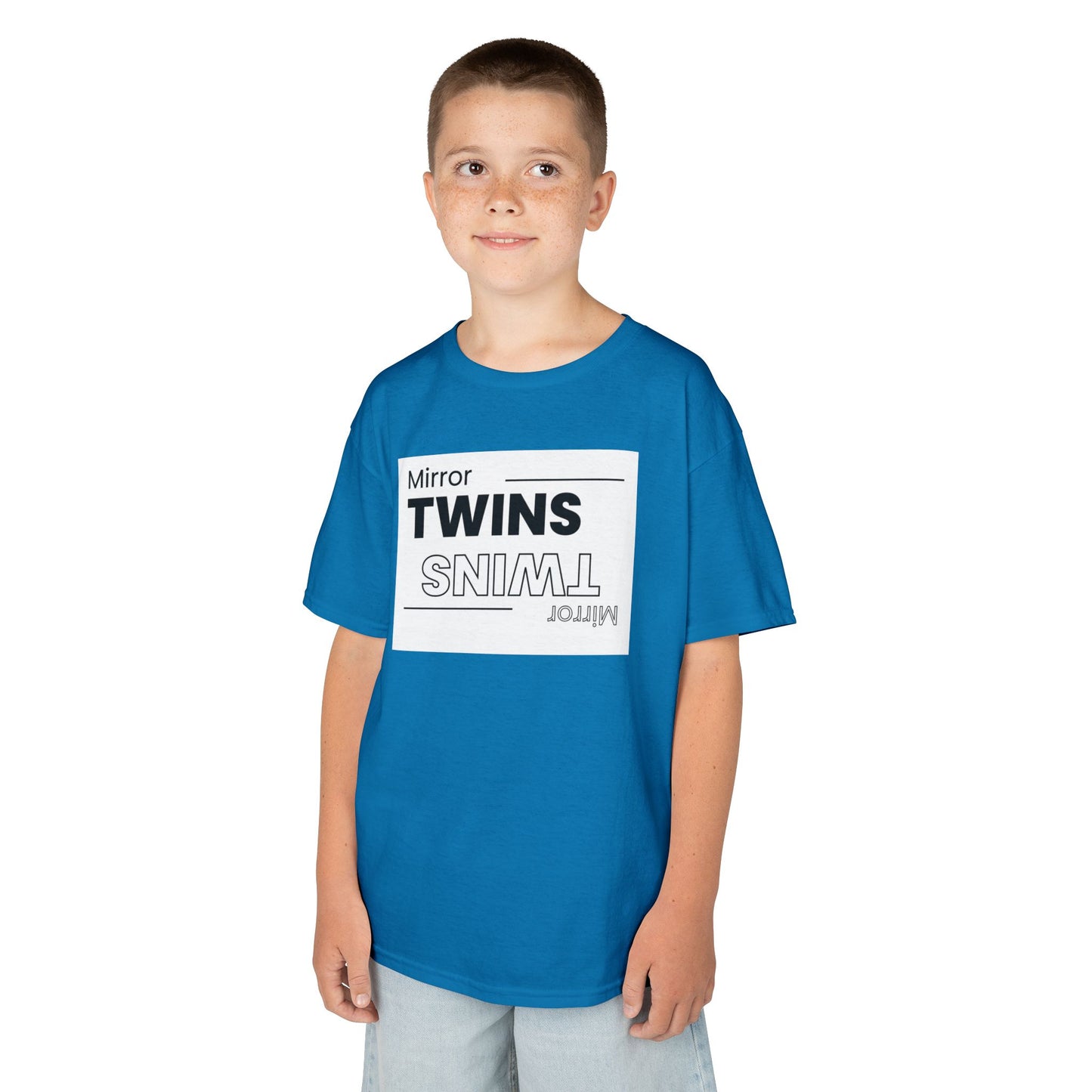 Mirror Twins Kids T-Shirt - Fun Mirror Design for Siblings