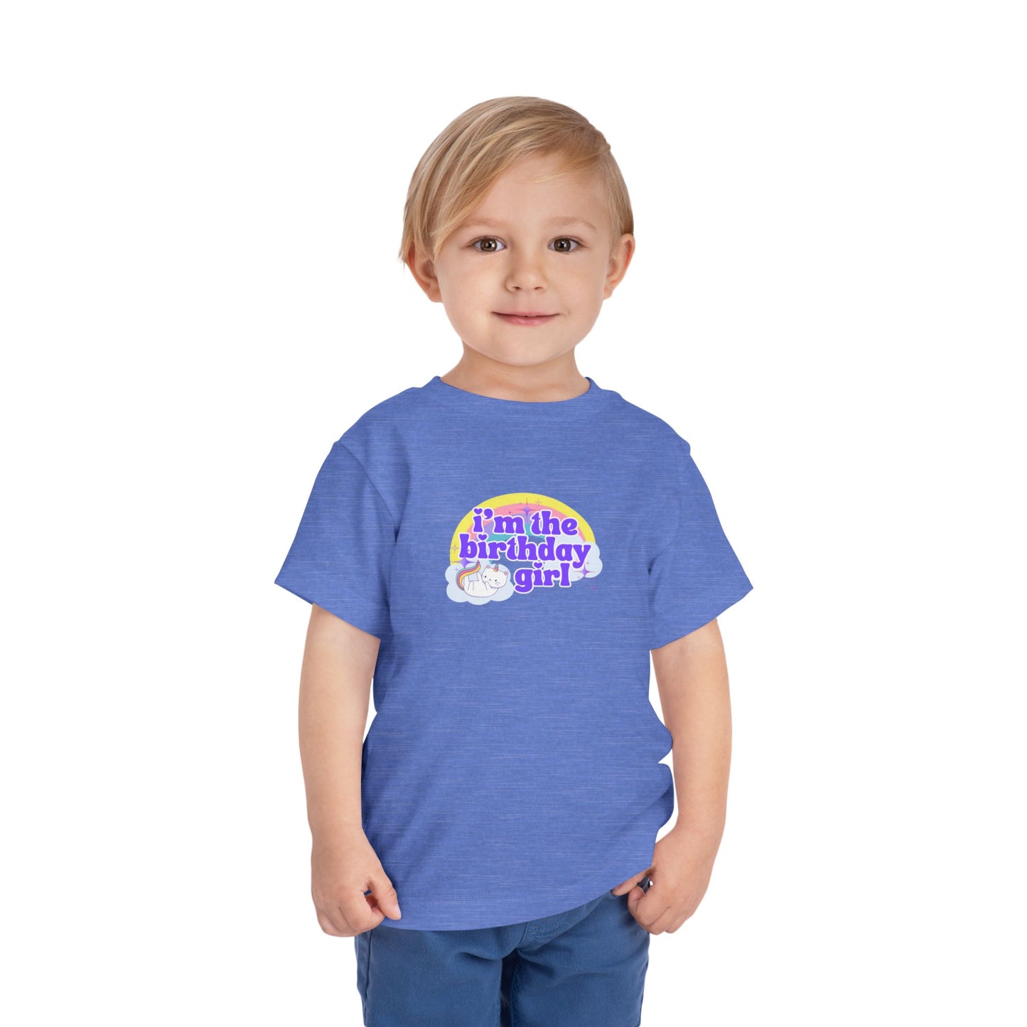 Birthday Girl Kids 2 to 5 years Tee — "I'm the Birthday Girl" Cat Unicorn Party Shirt