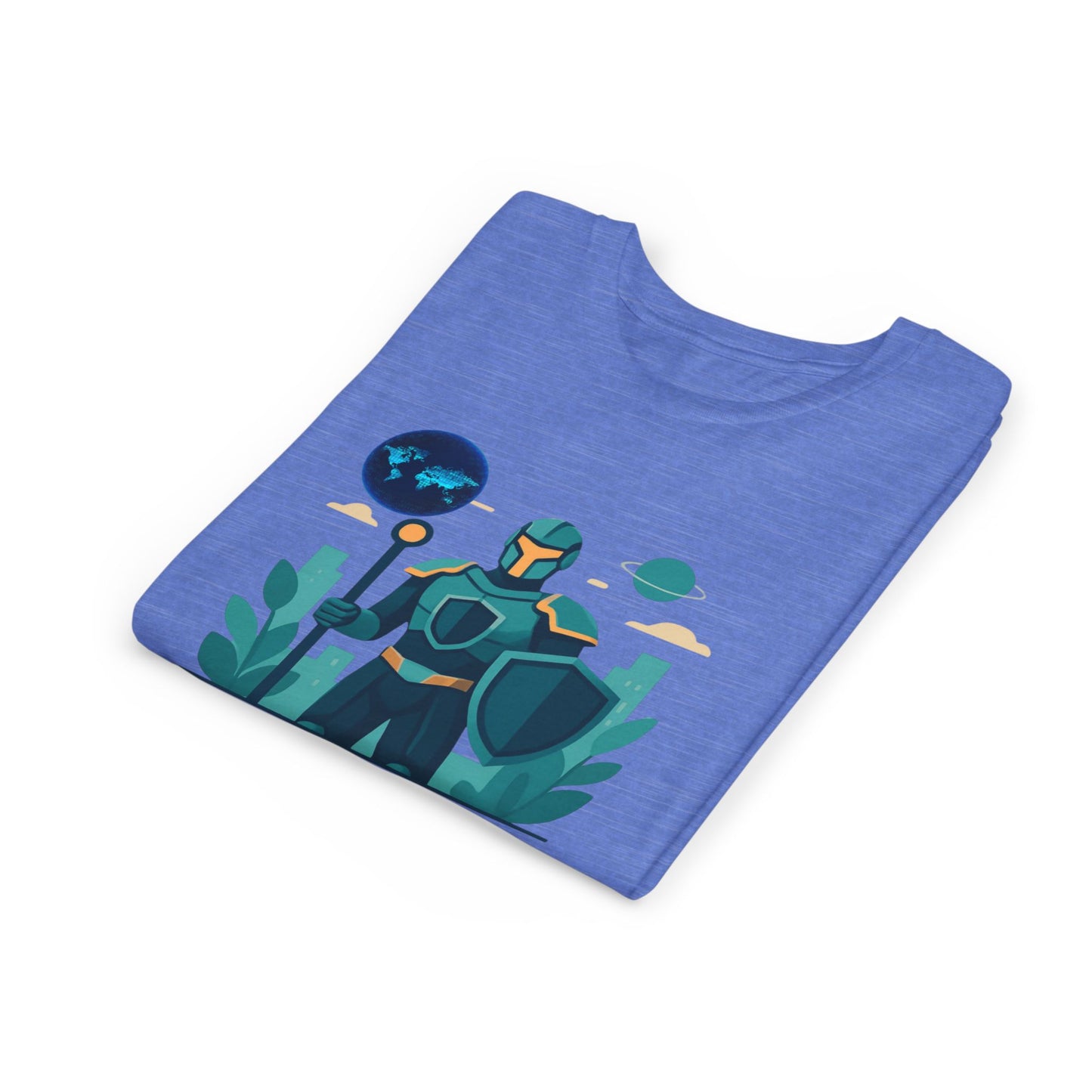 Youth Tee — "Future World Protector" Space Knight Graphic Shirt