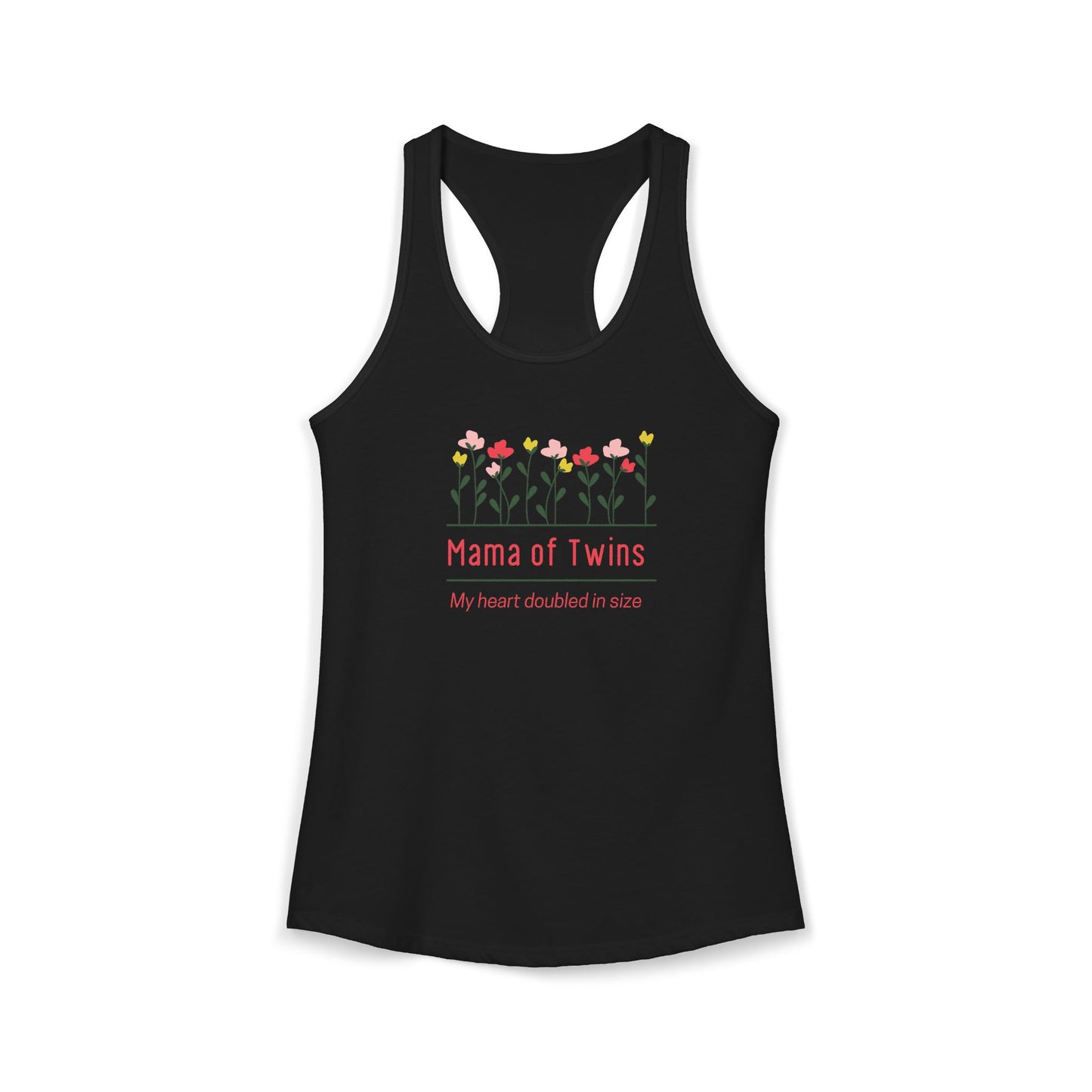 Mama of Twins- Floral Women's Ideal Racerback Tank