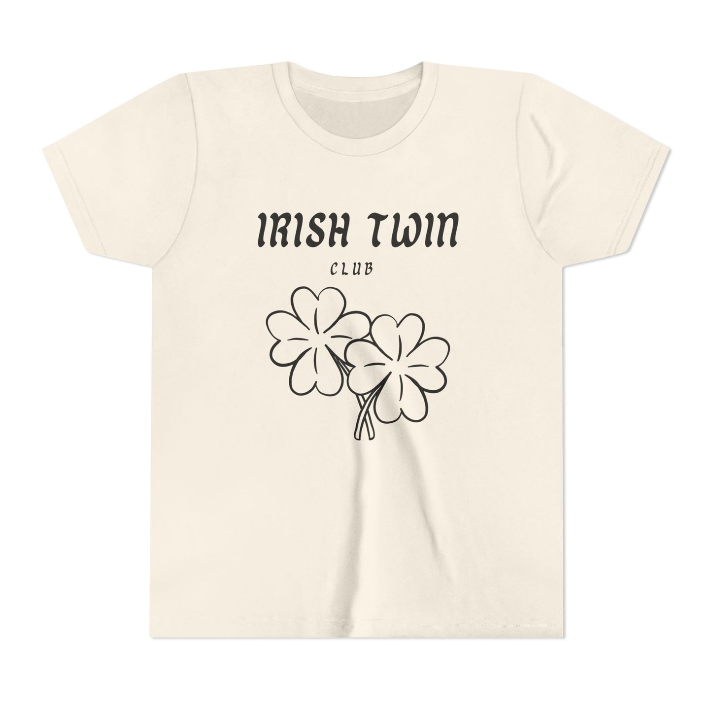 Youth Tee - "Irish Twin Club" Shamrock Graphic for St. Patrick's Day