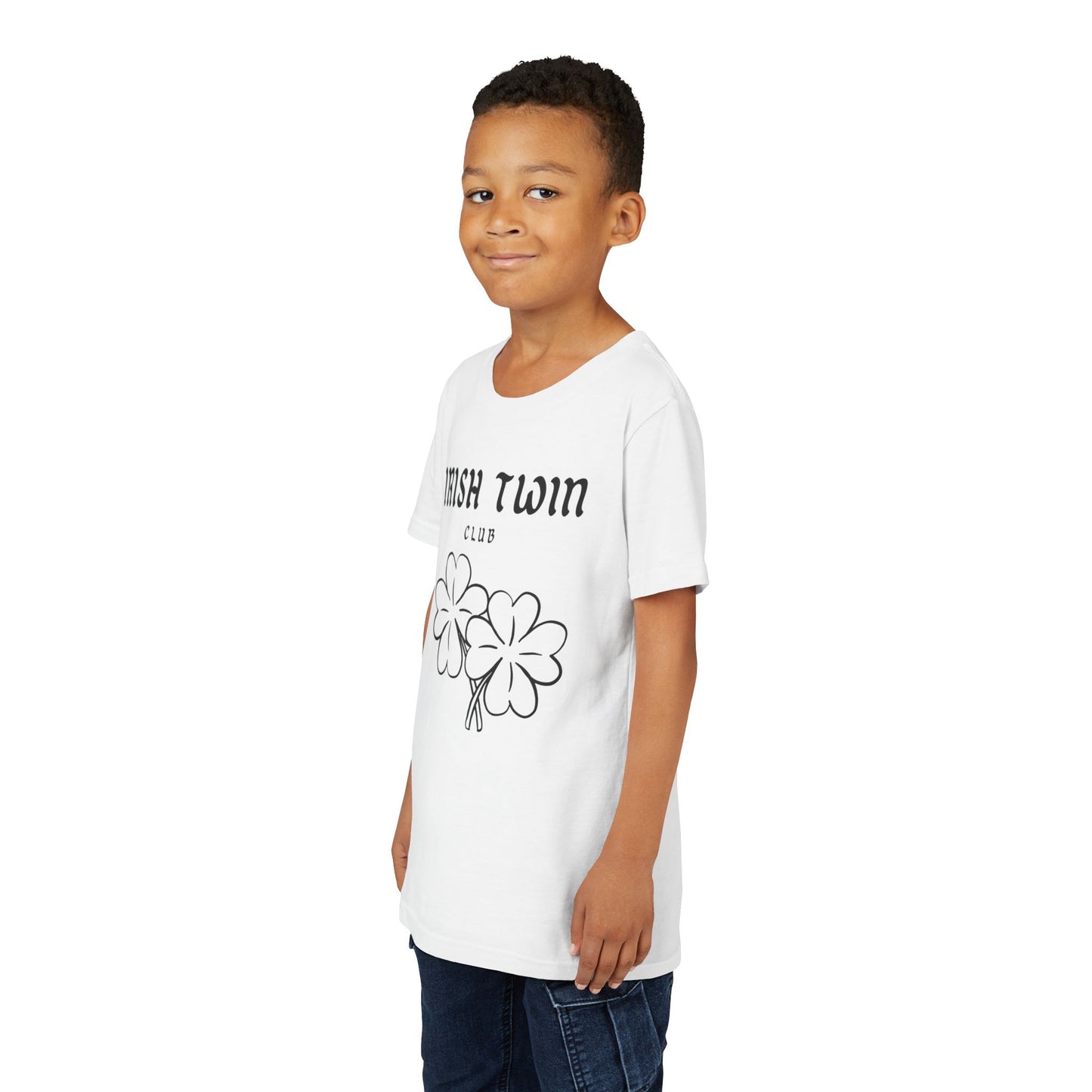 Youth Tee - "Irish Twin Club" Shamrock Graphic for St. Patrick's Day