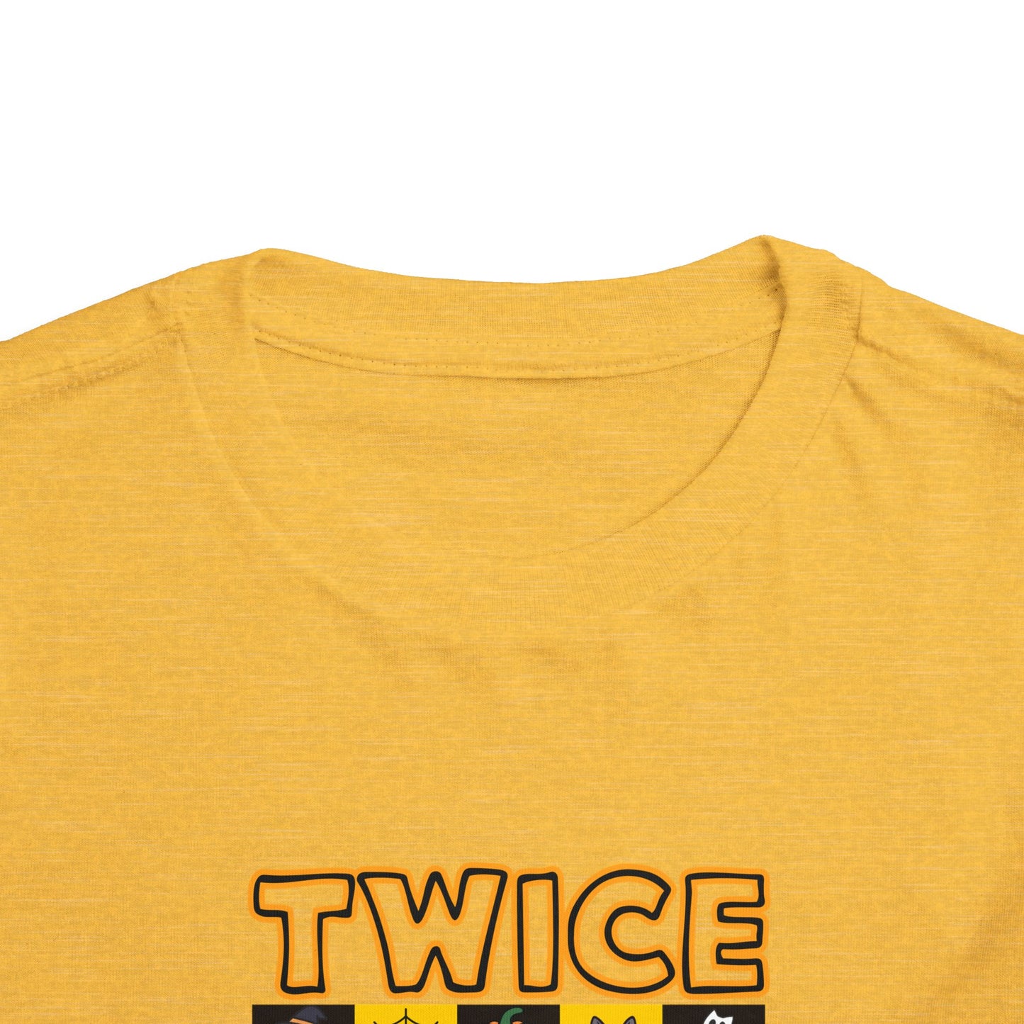Twin Toddler Halloween Shirt — "Twice As Nice" Cute Character Grid Graphic (2 to 5 years)