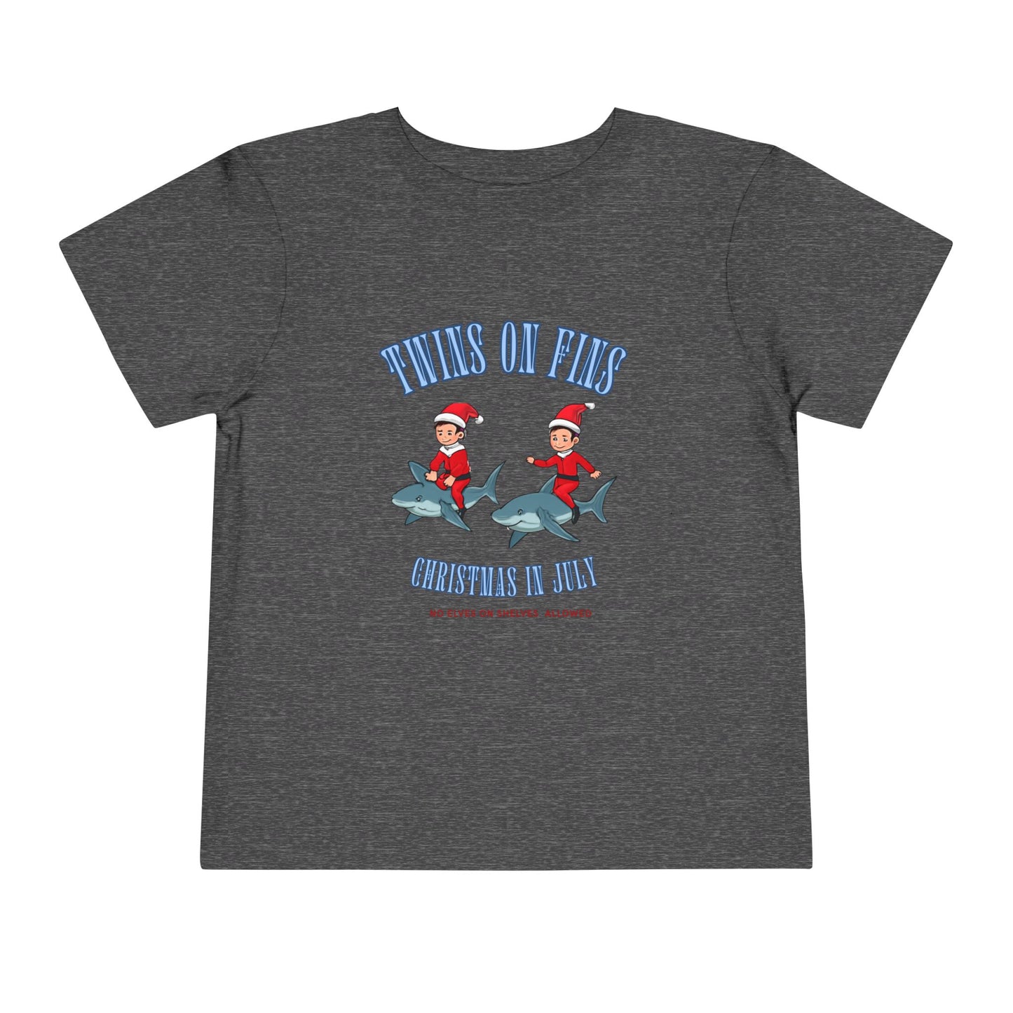 Twins on Fins- Christmas in July- Elf on The Shelf - Shark Parody Shirt