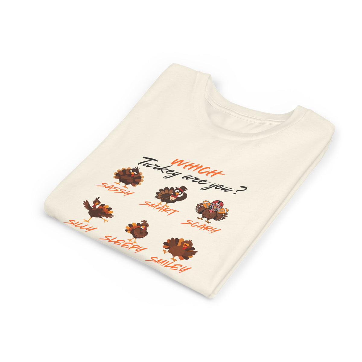 Which Turkey are you? Youth Thanksgiving Short Sleeve Shirt