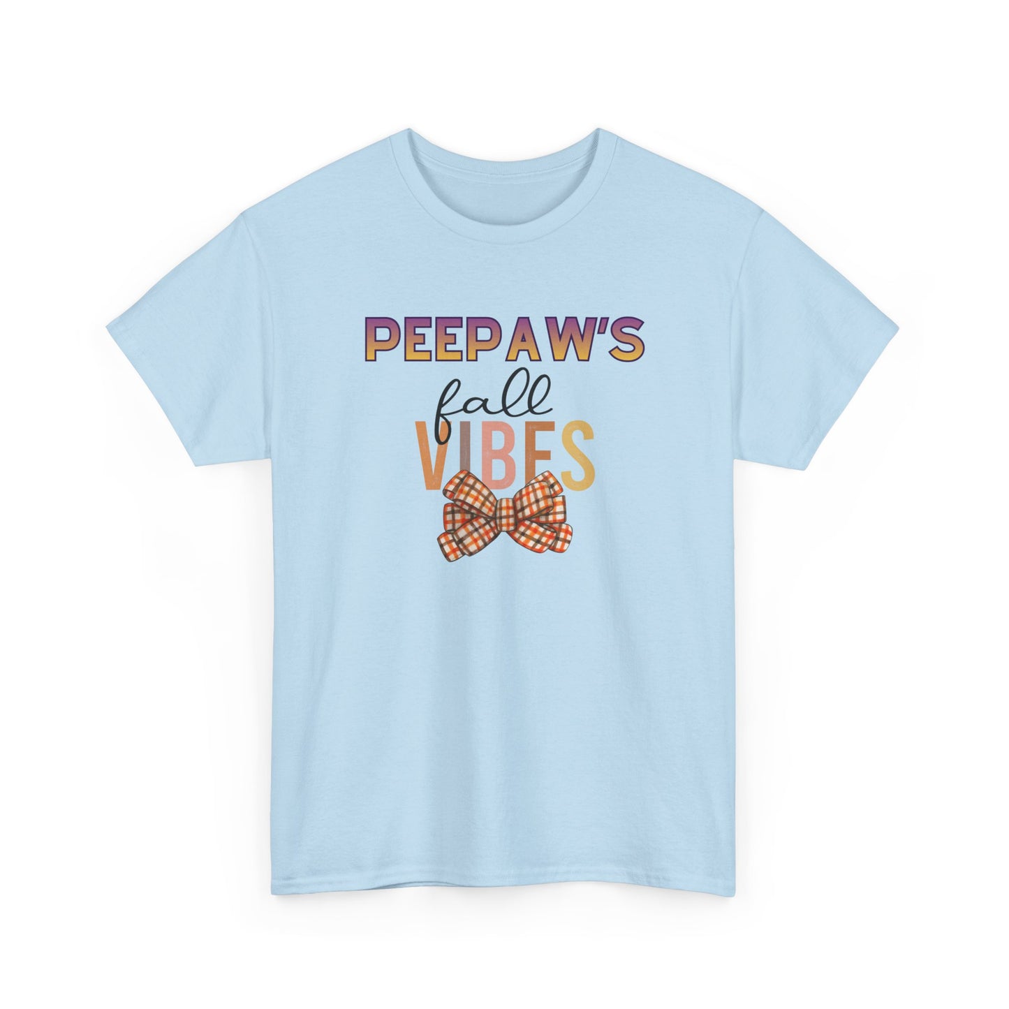 Pepaw's Fall Vibes T-Shirt — Grandpa Autumn Plaid Bow Tee