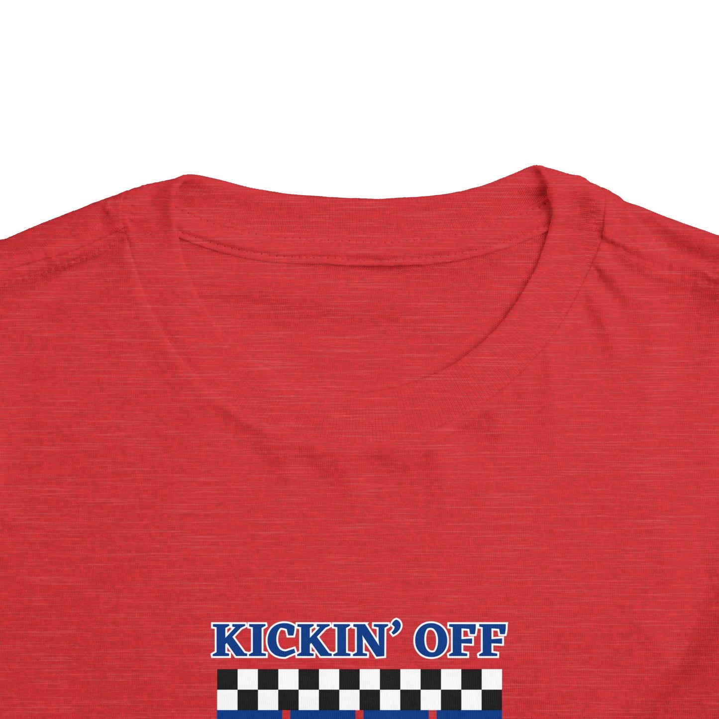 Kickin' Off Three Years Toddler Boy Tee — Soccer Third Birthday Shirt