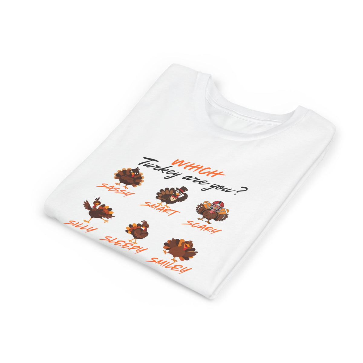 Which Turkey are you? Youth Thanksgiving Short Sleeve Shirt