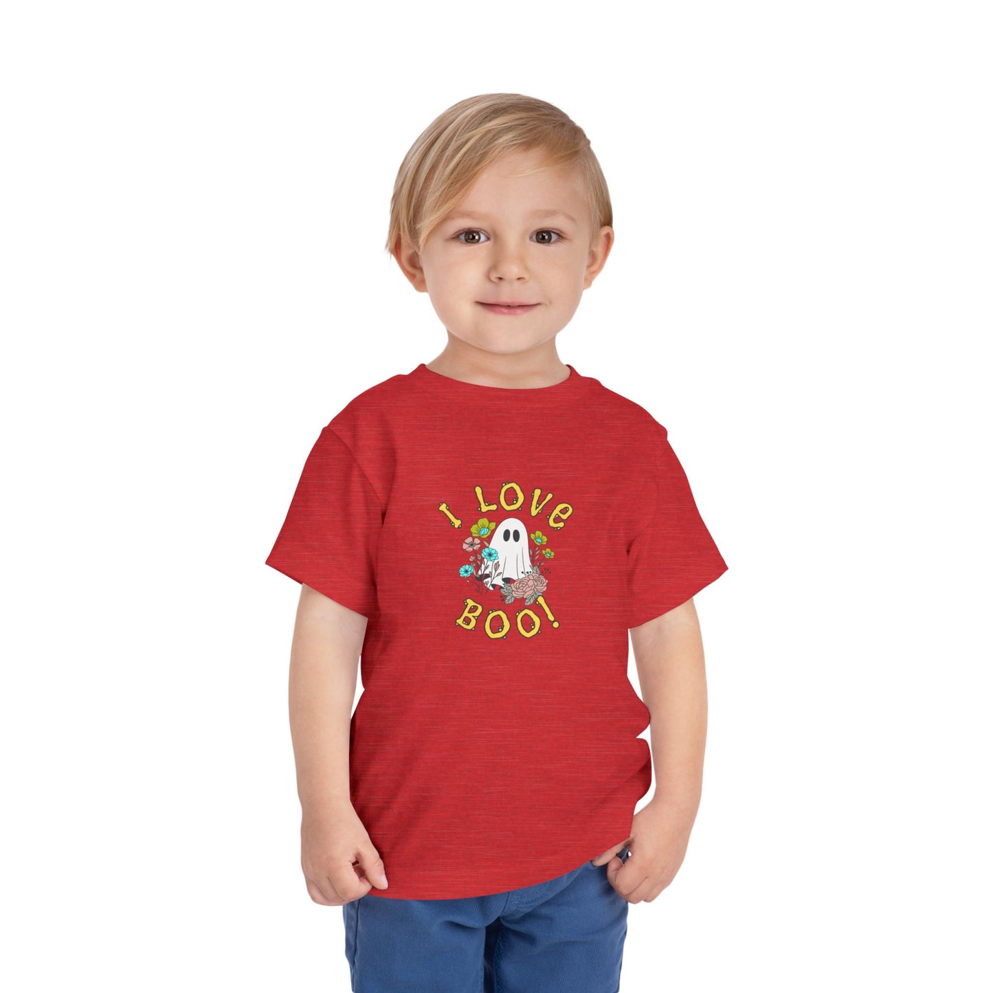 Adorable Toddler Halloween T-shirt - I Love Boo! Cute Ghost Design for Kids, Halloween Costume, Fall Celebration, Trick-or-Treat