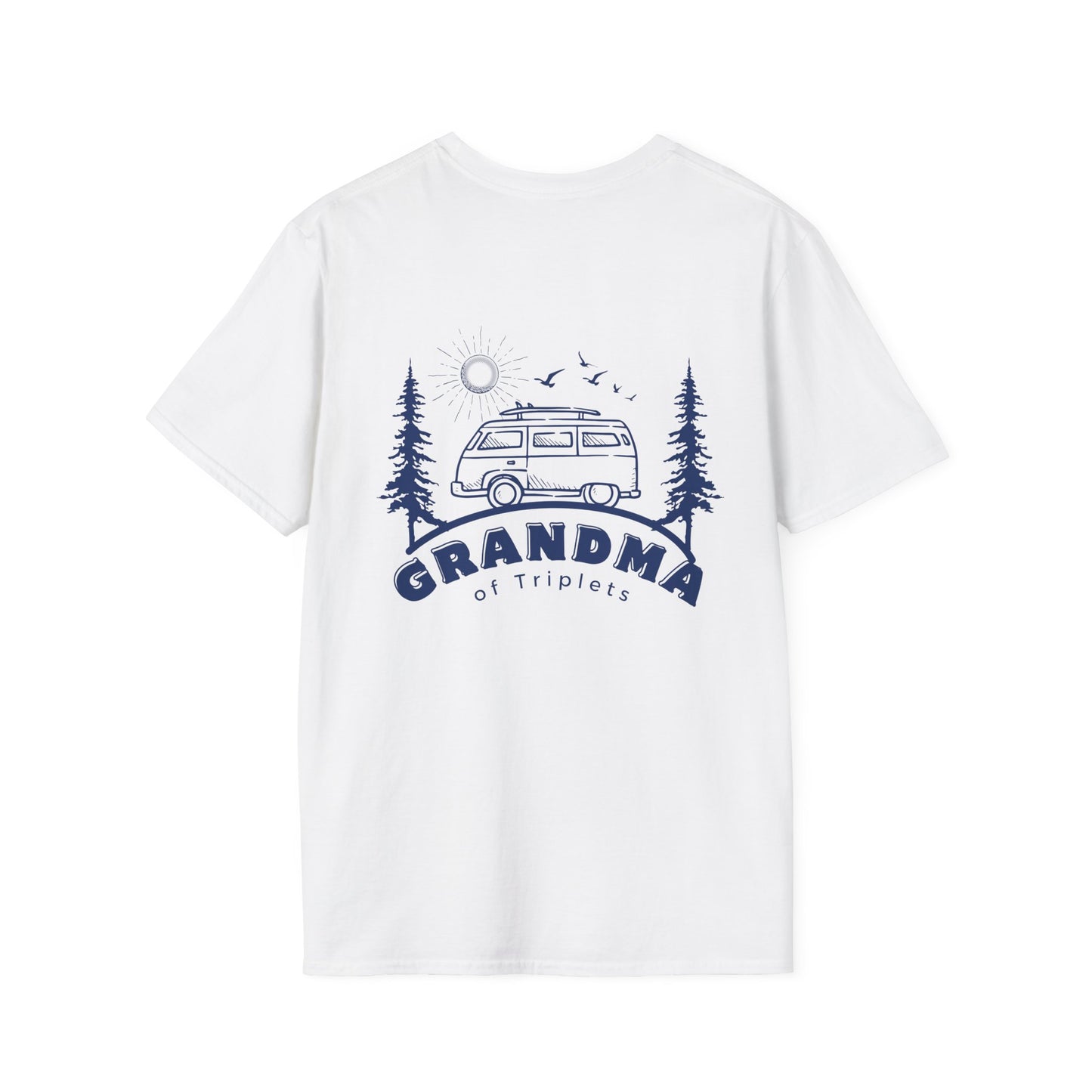 Grandma of Triplets - Camper Van Graphic-Front and Back Design