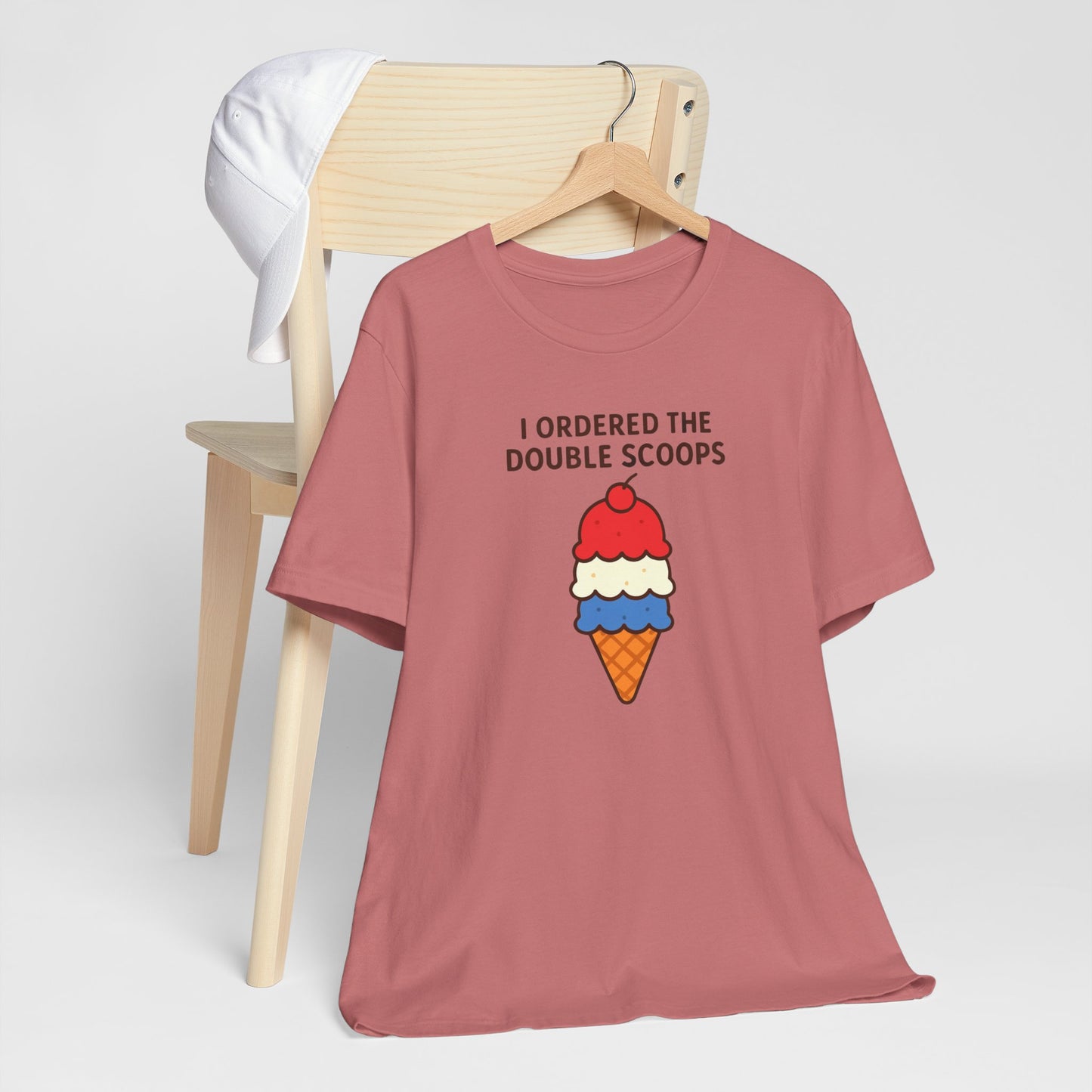 I Ordered the Double Scoops -American Patriotic -Twin Mom -Ice Cream Tee
