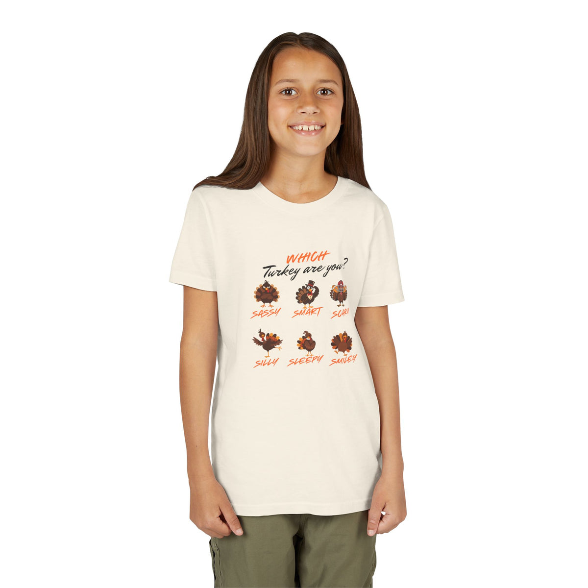 Which Turkey are you? Youth Thanksgiving Short Sleeve Shirt