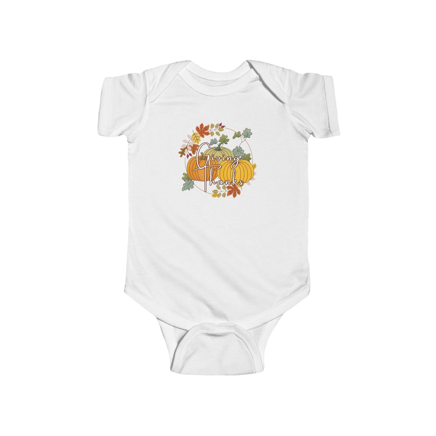 Giving Thanks, Pumpkin Patch, Thanksgiving, Fall/Autumn Baby, Infant Bodysuit