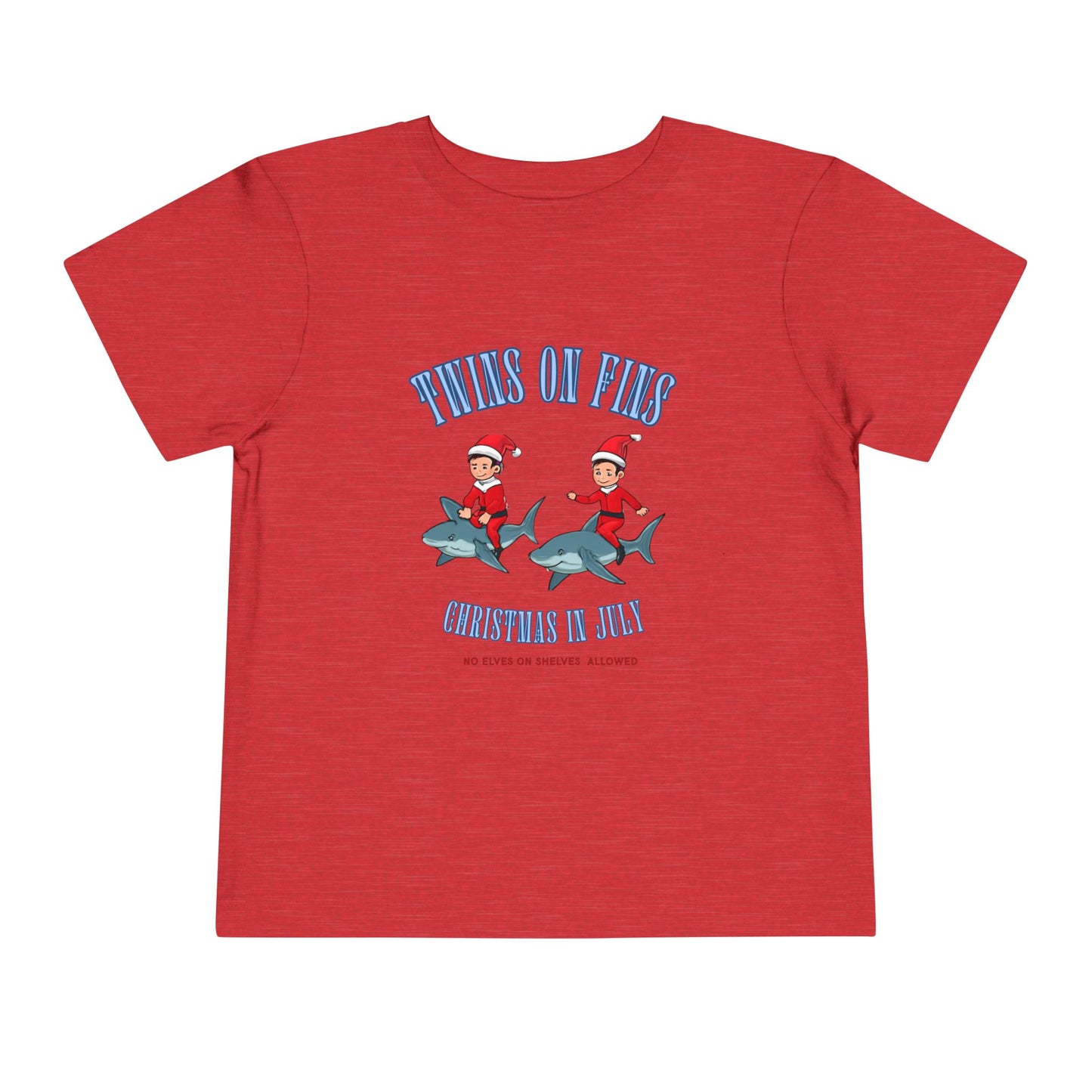 Twins on Fins- Christmas in July- Elf on The Shelf - Shark Parody Shirt